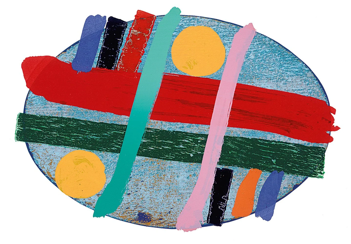 'Oval IV' Albert Irvin OBE RA, screen print, AP, 68cm x 55cm x 3.75cm framed £1,920.00 (Image credit Advanced Graphics London)
