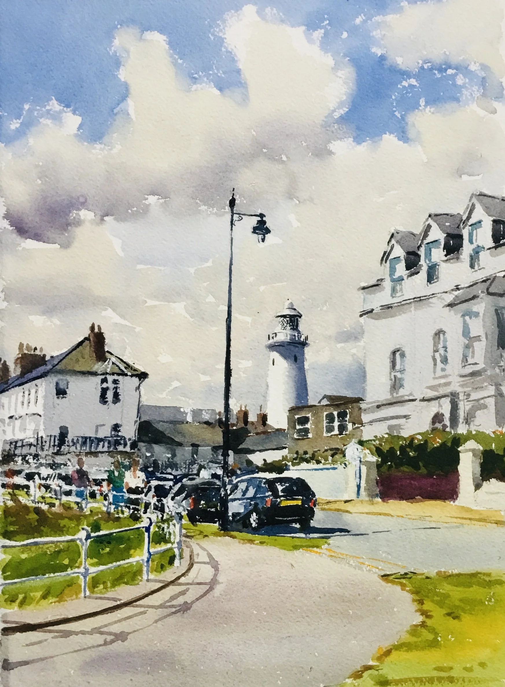 New summer watercolours by local artist Andrew Pitt 'Clouds Over Southwold' 53cm x 43cm framed £310