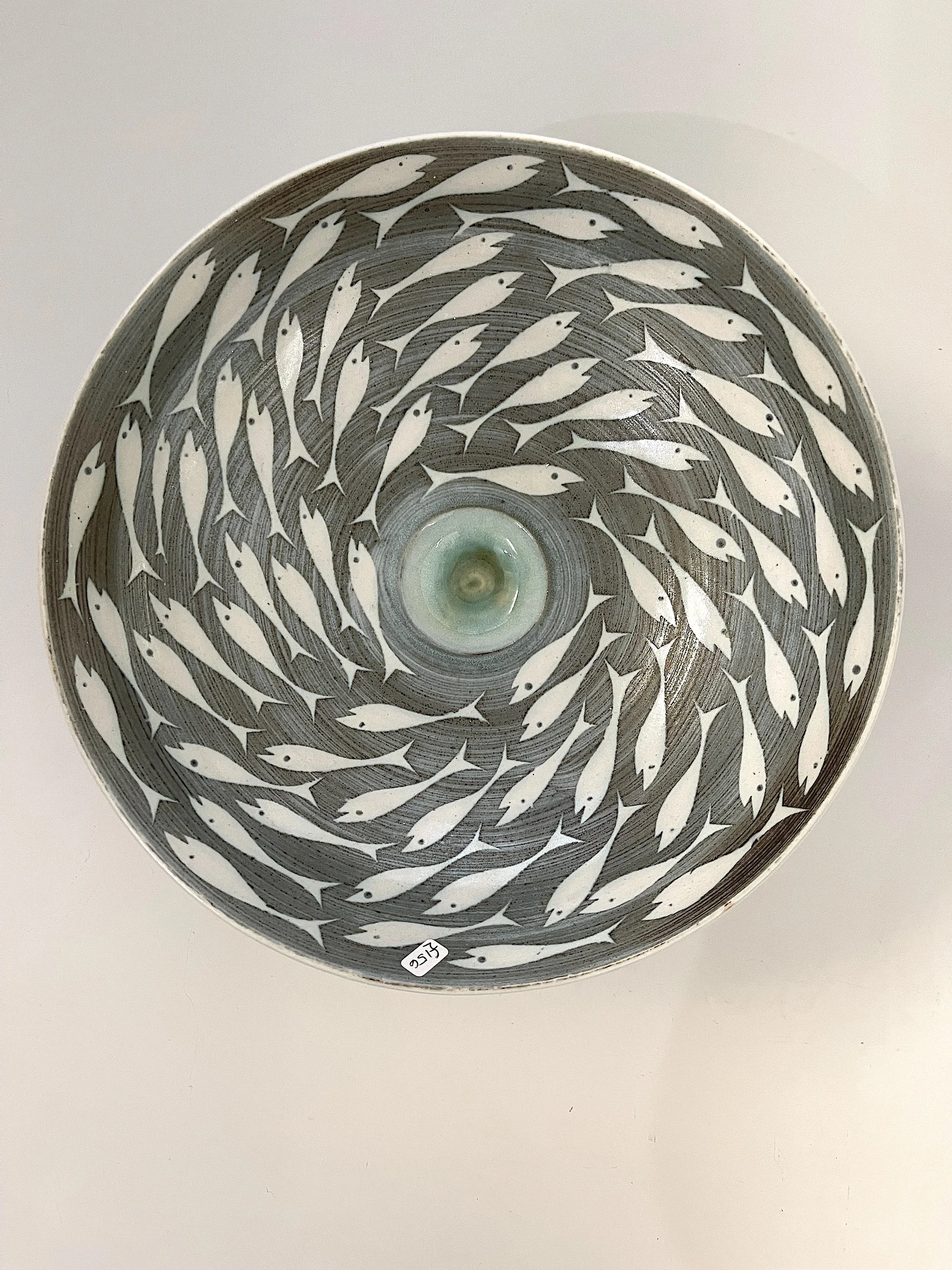 Large Fish Bowl Handmade glazed ceramic bowl by Tregear Pottery £150