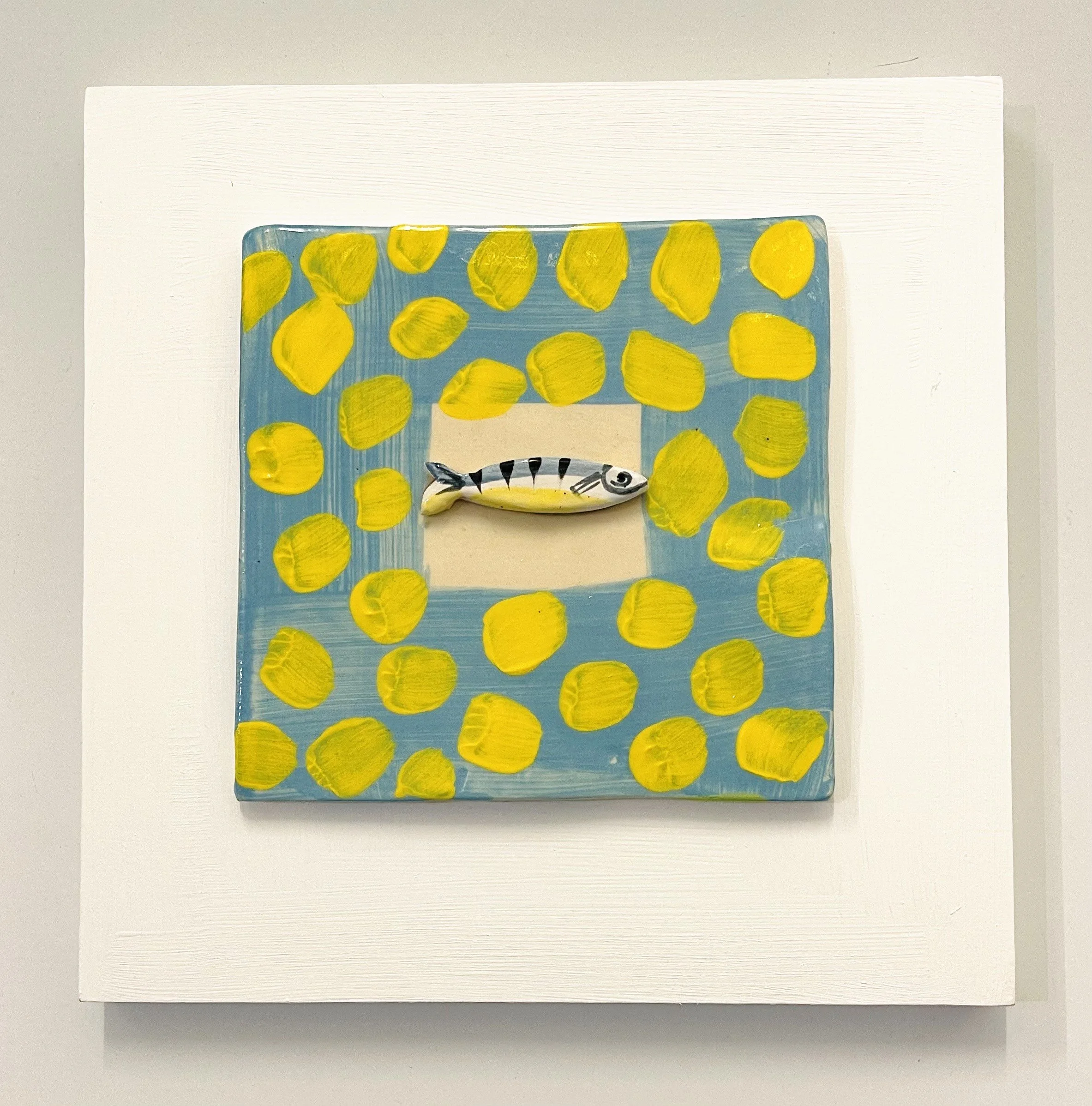 'Happy Little Fish' hand made ceramic wall plaque 30cm x 30cm £195.00