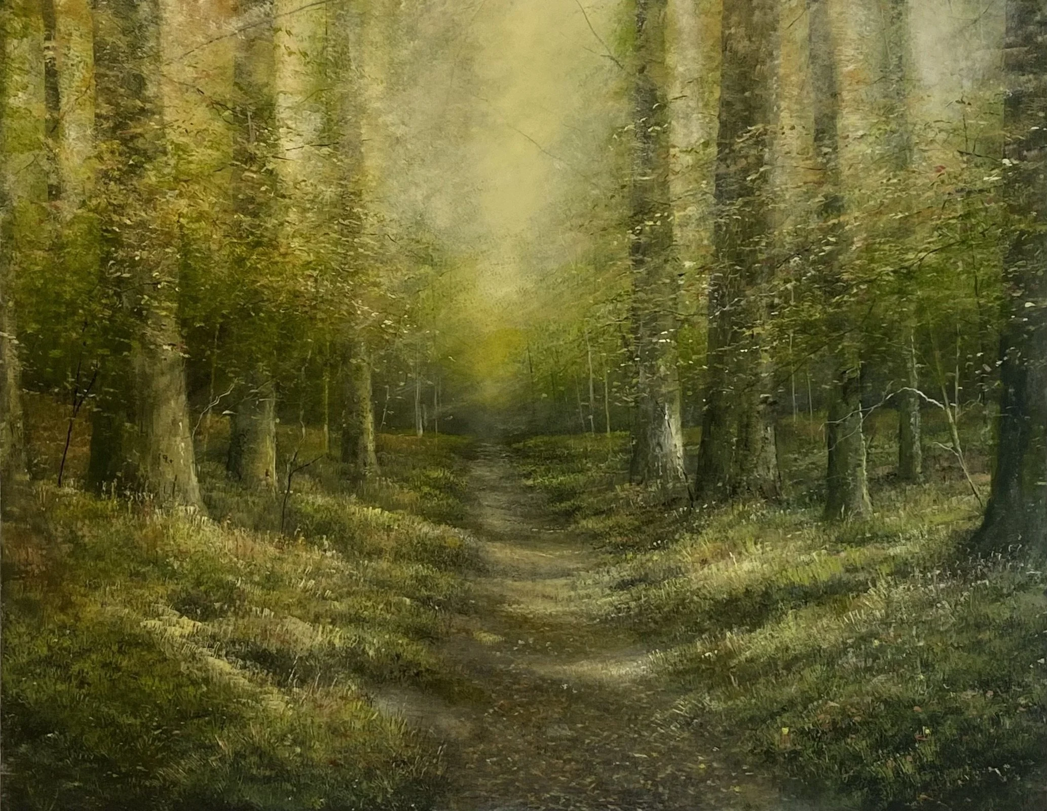 'Autumnal Walk' by Norfolk artist Garry Pereira. Oil on panel 74cm x 94cm framed £2,095.00