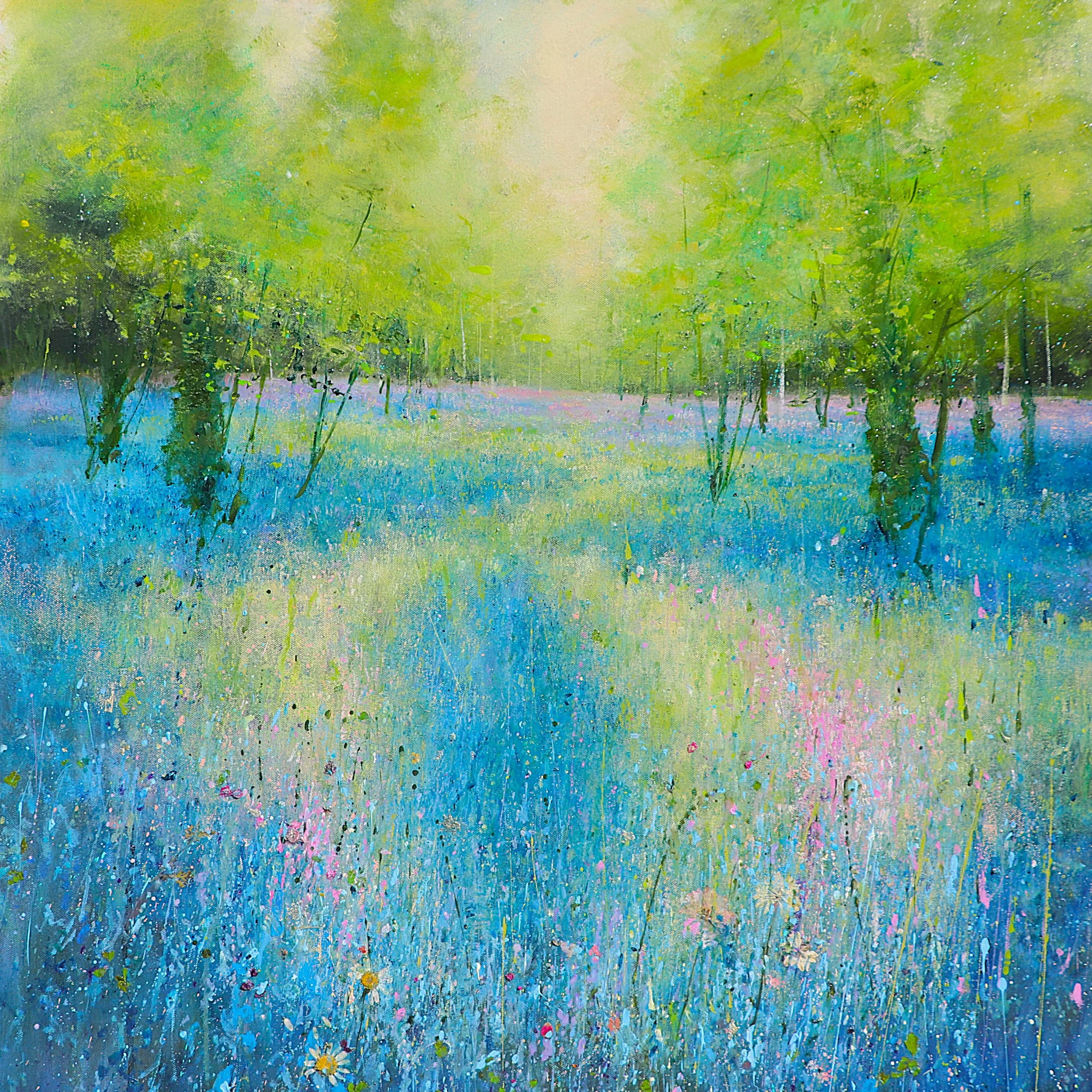 'Bluebells Catching the Light' oil on canvas 80cm x 80cm (85cm x 85cm framed) £1,395.00