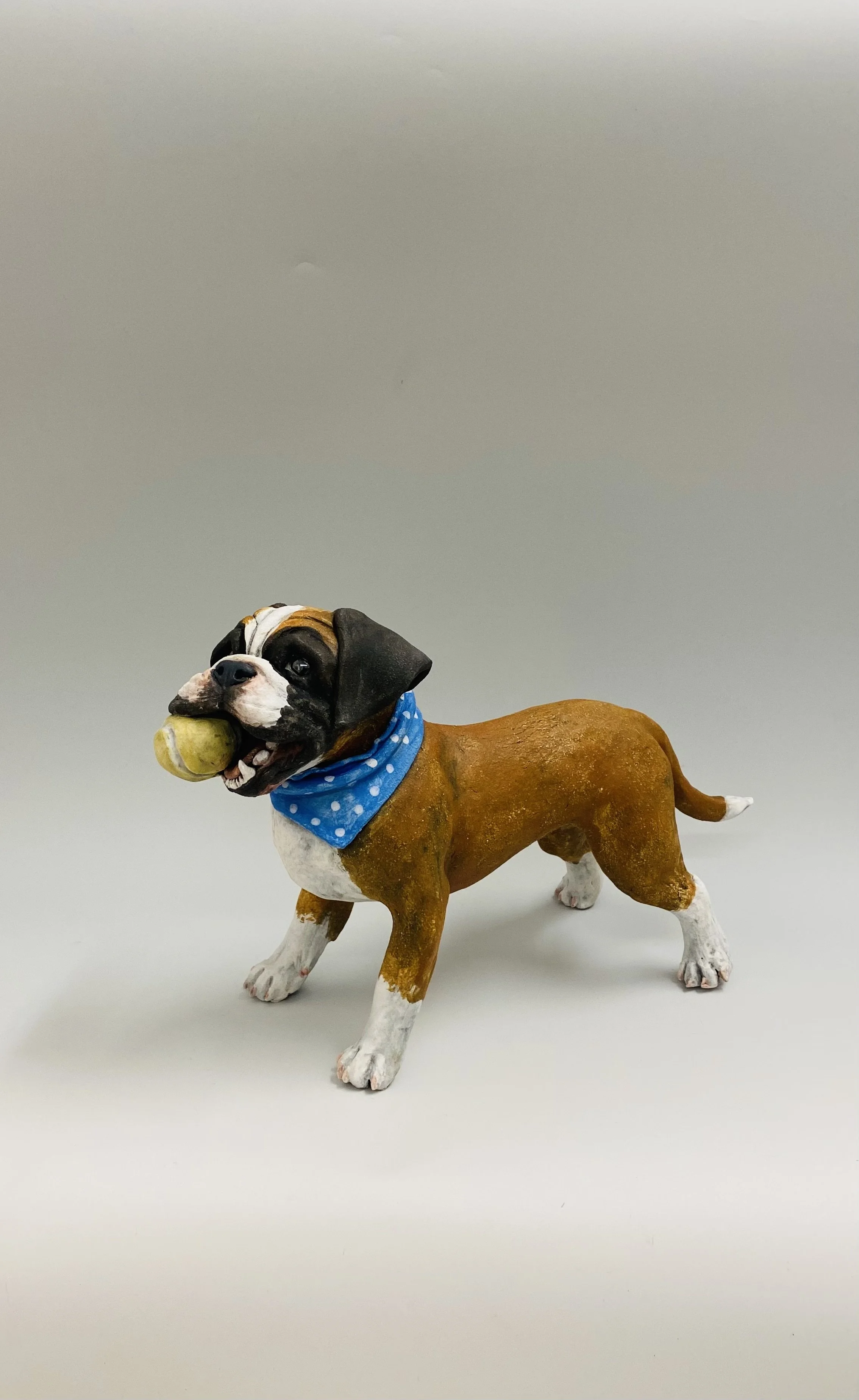 'Boxer with Ball' Joanne Cooke handmade ceramic