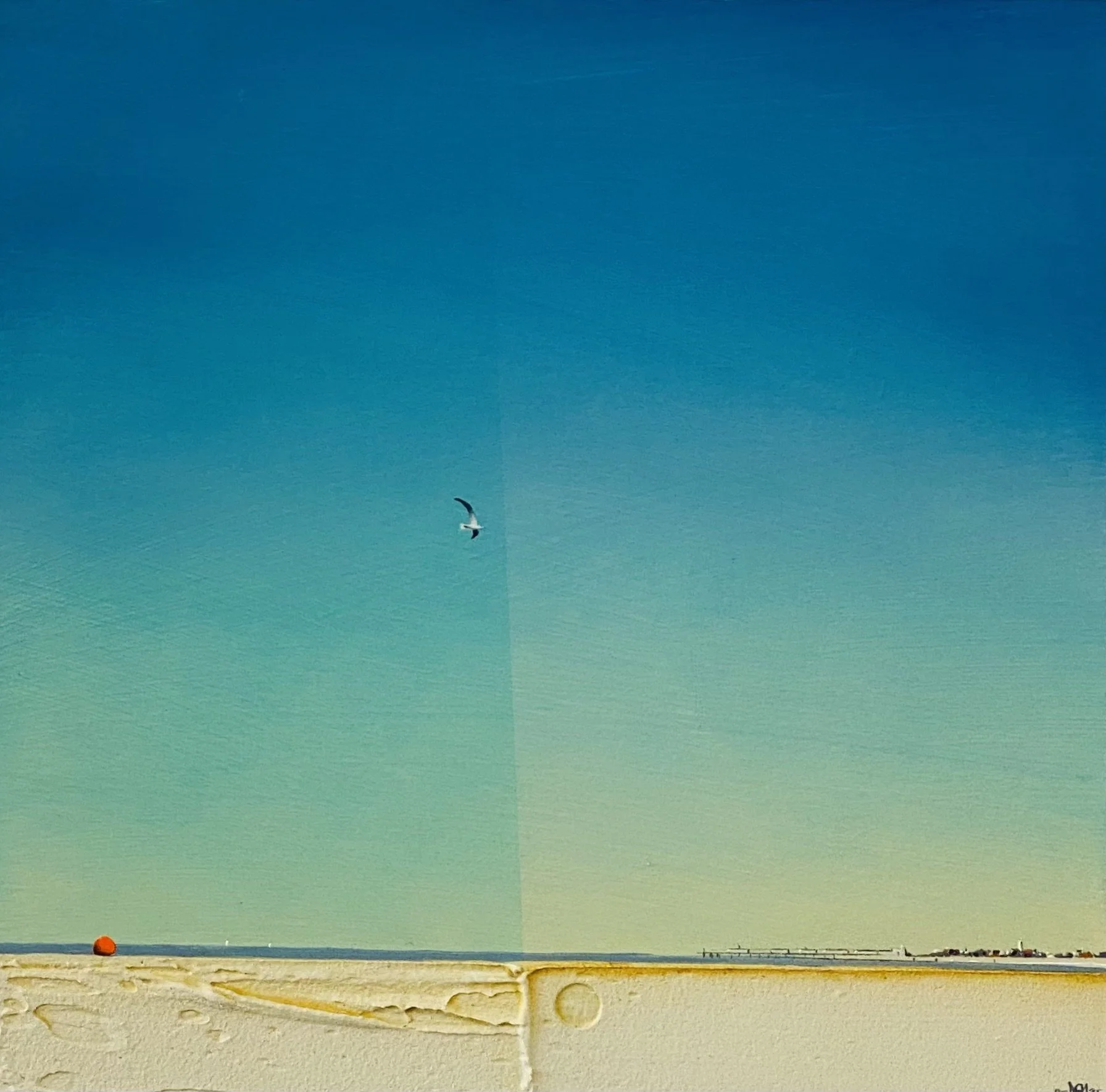 'Buoy, Easton' acrylic on board 28.5cm x 28.5cm framed SOLD