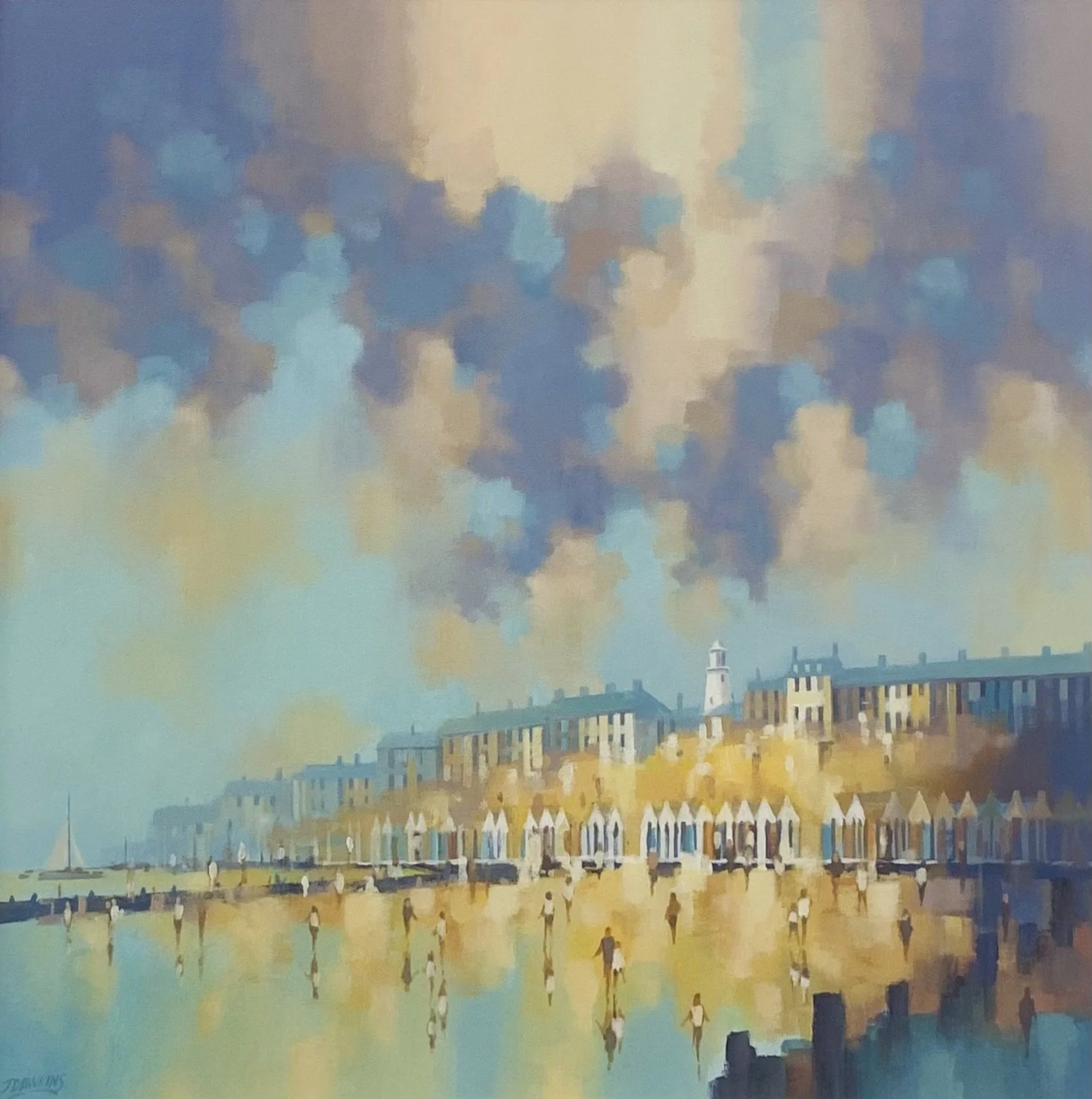 'Summer In Southwold' acrylic on canvas 66cm x 66cm framed £495