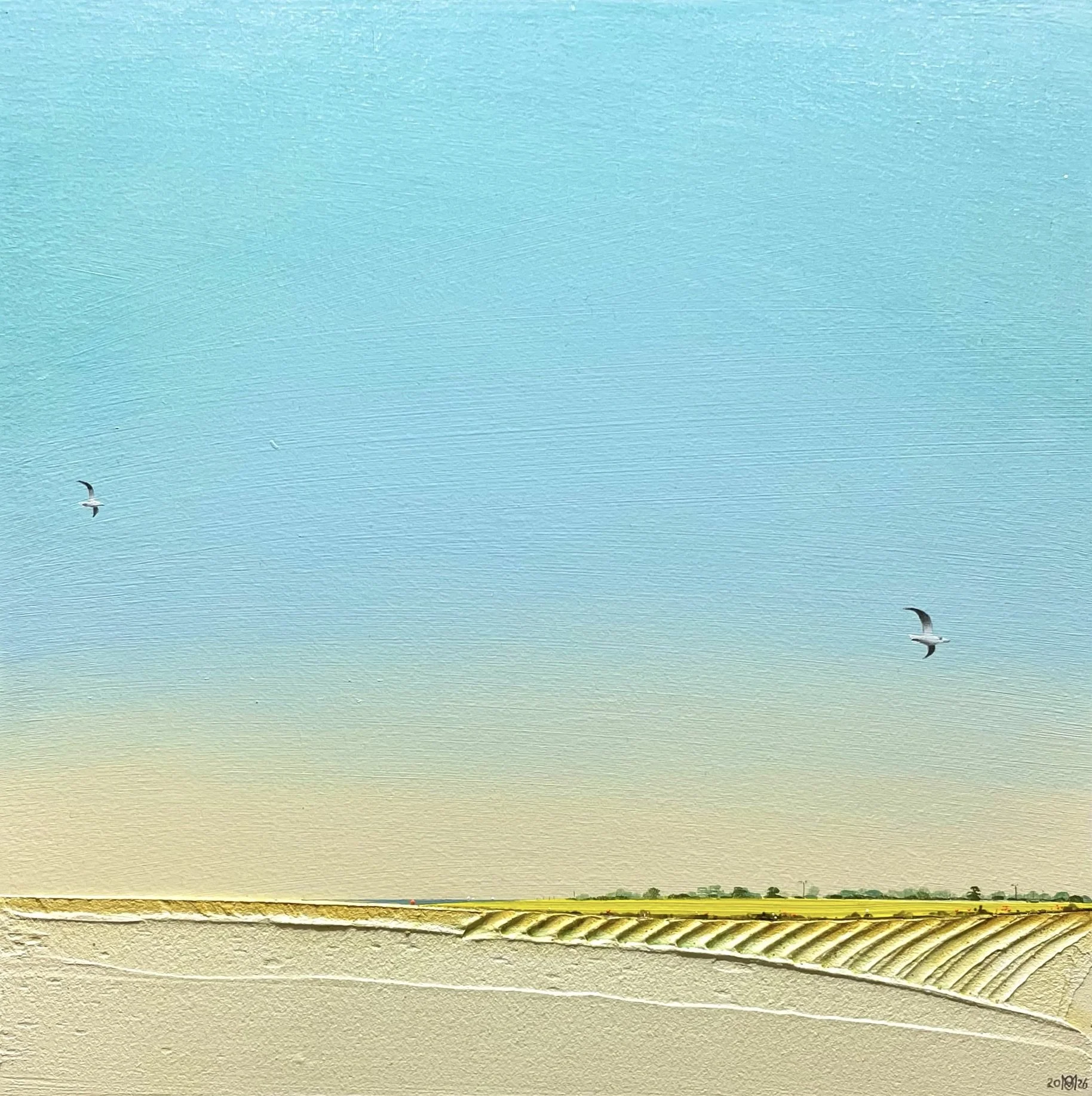 'Sea Glimpse' acrylic on board 28.5cm x 28.5cm framed £395.00