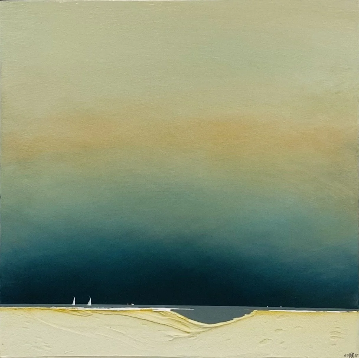 New paintings by Southwold artist Marc Brown, 'Strand 40' acrylic on board 29cm x 29cm framed £395.00