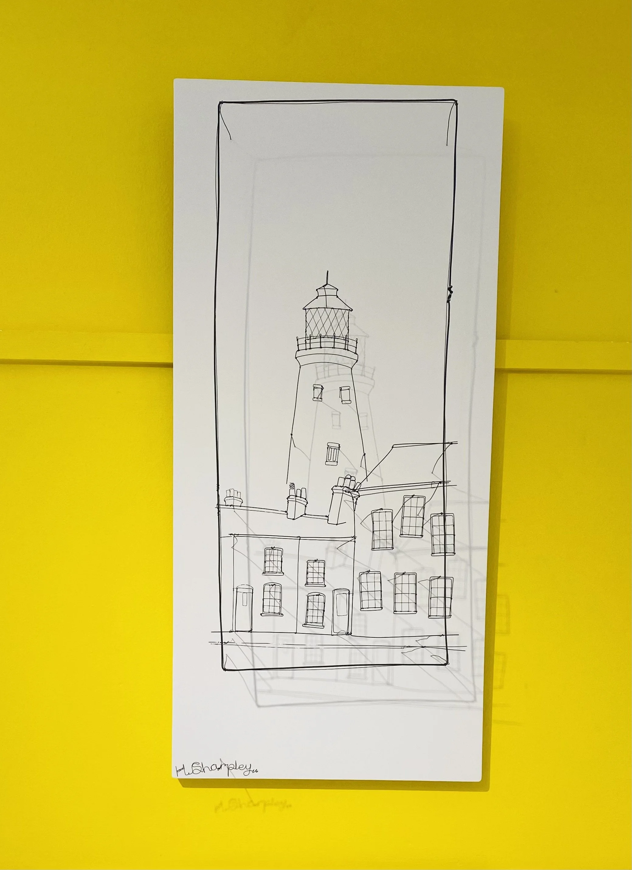 'Southwold Lighthouse Looming' Helaina Sharpley, 3-dimensional wire sculpture on board 35cm x 75cm x 15cm £920
