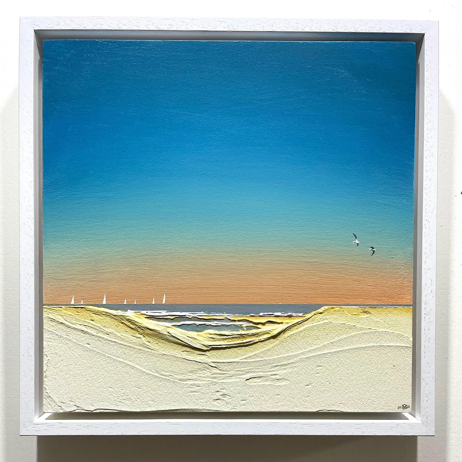 'Strand 43' Marc Brown acrylic on board 29cm x 29cm framed £395