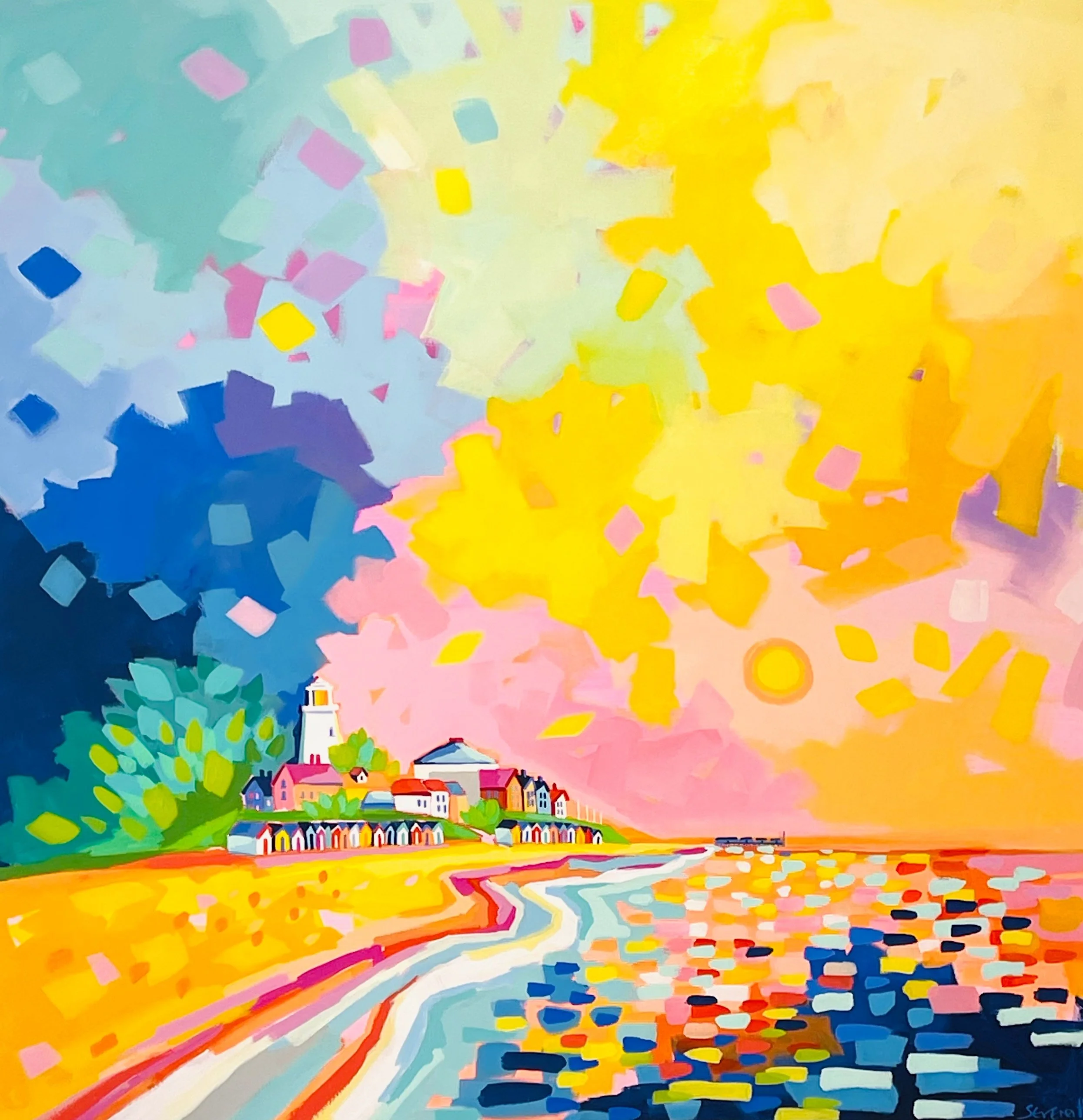 'Spring Sunrise' Serena Hall acrylic on canvas 120cm x 120cm £3,500