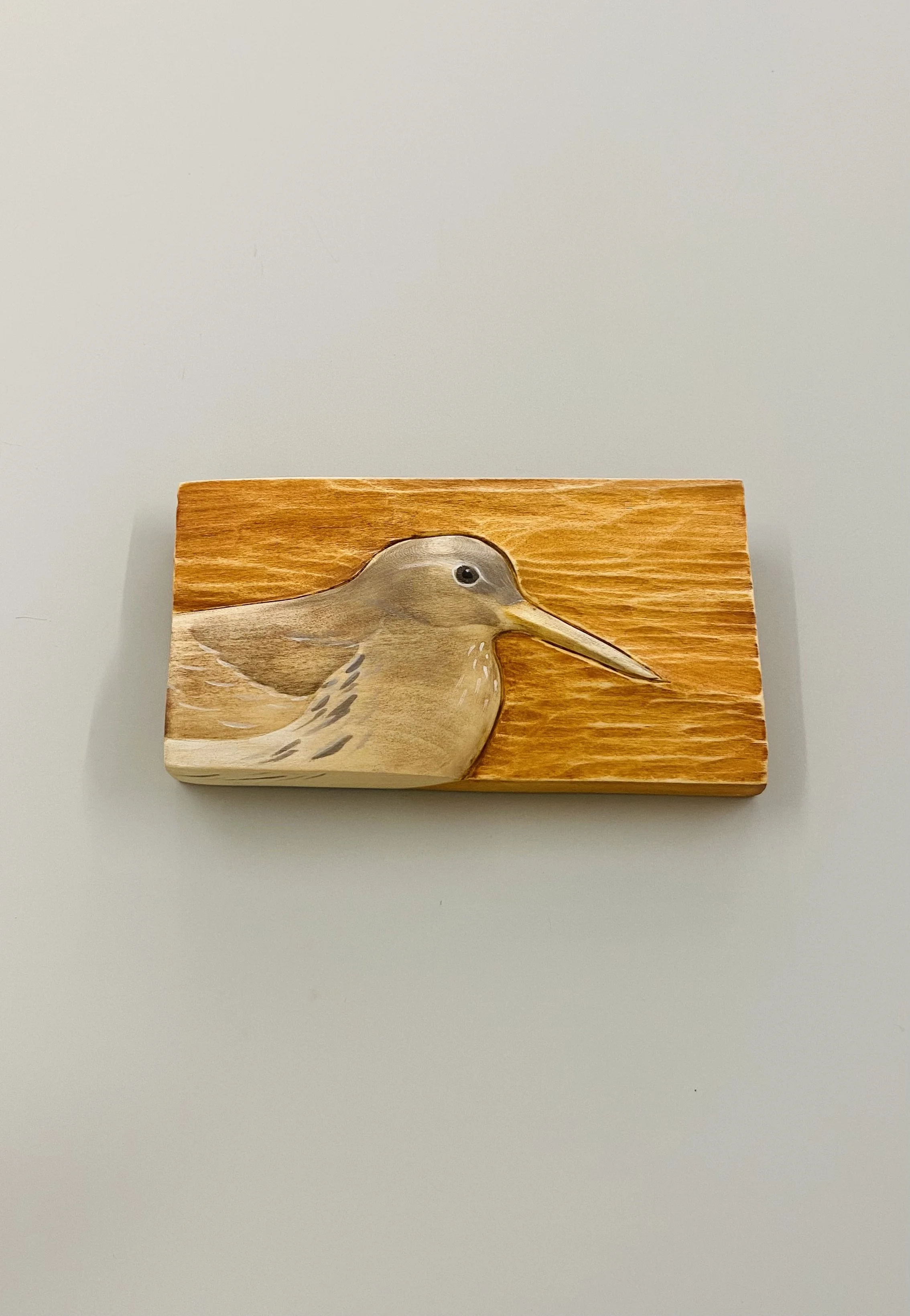 'Purple Sandpiper' hand carved & painted wood 14.5cm x 8cm x 2cm £74.00
