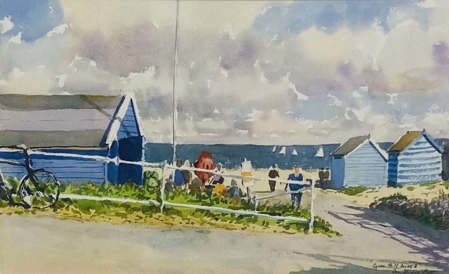 At Gun Hill Kiosk (Ref 062502), watercolour 53cm x 73cm framed SOLD