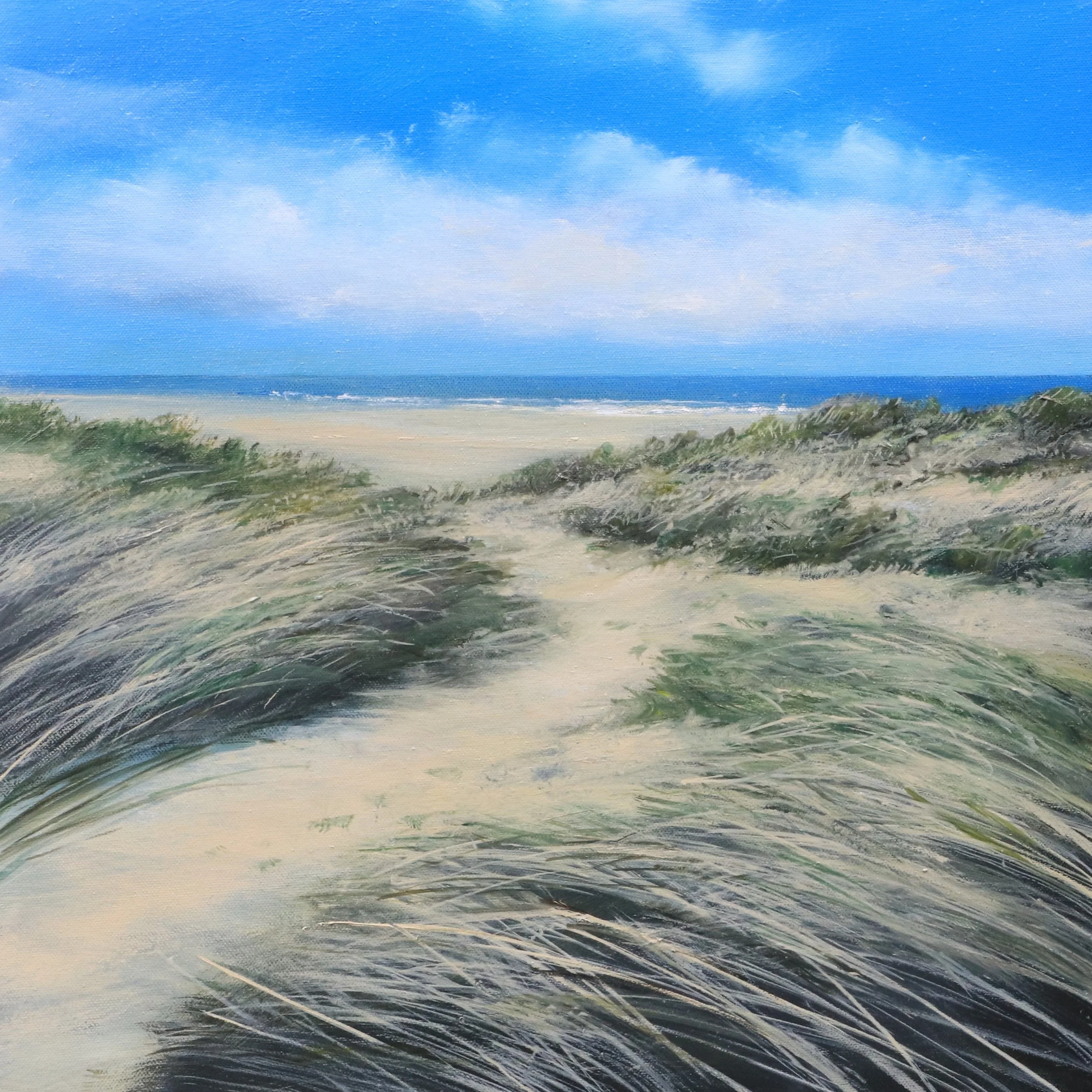 'Dreaming in Dunes' oil on canvas 50cm x 50 cm (55cm x 55cm framed) £815.00