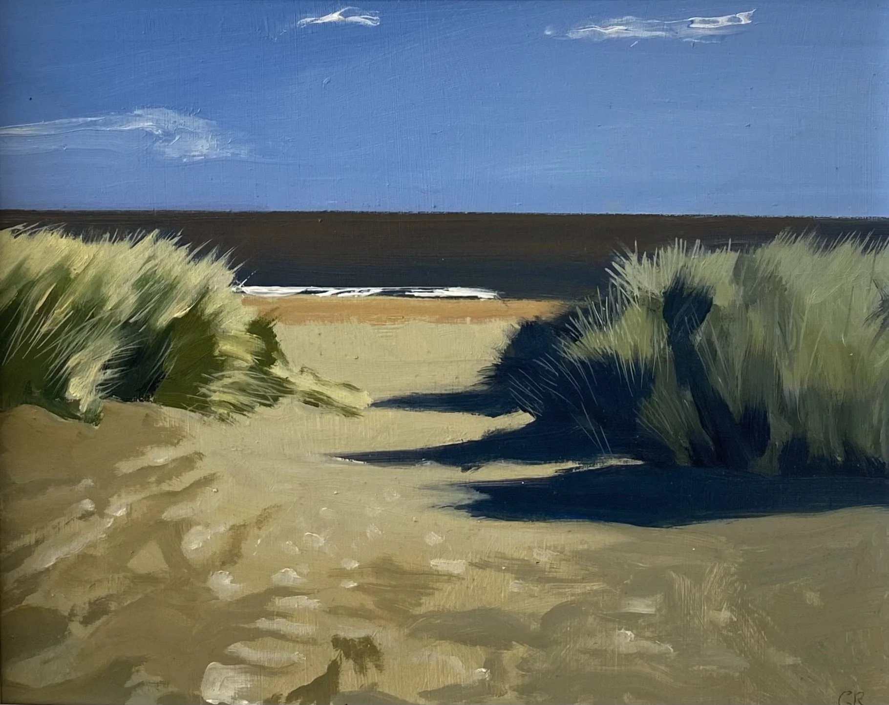 'Grasses & Shadows II' oil on board 45cm x 35cm framed £349.00