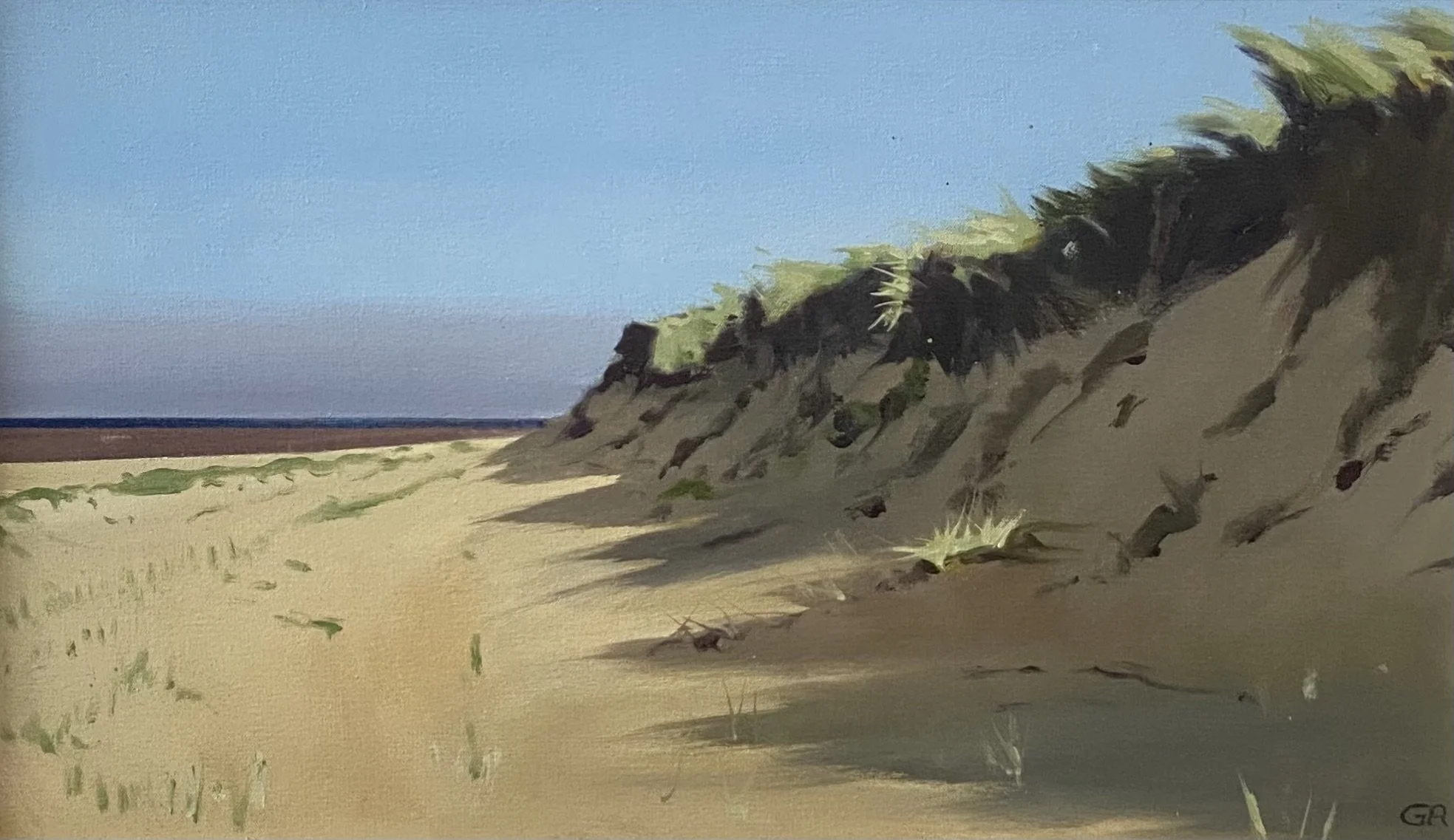 New paintings for summer by Suffolk artist Graham Rider 'Along The Seashore' oil on canvas 62cm x 42cm framed SOLD