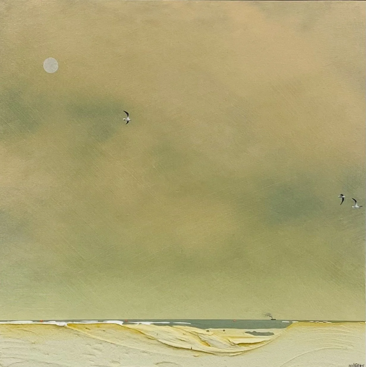 New paintings by Southwold artist Marc Brown,  'Strand 41' acrylic on board 29cm x 29cm framed £395.00