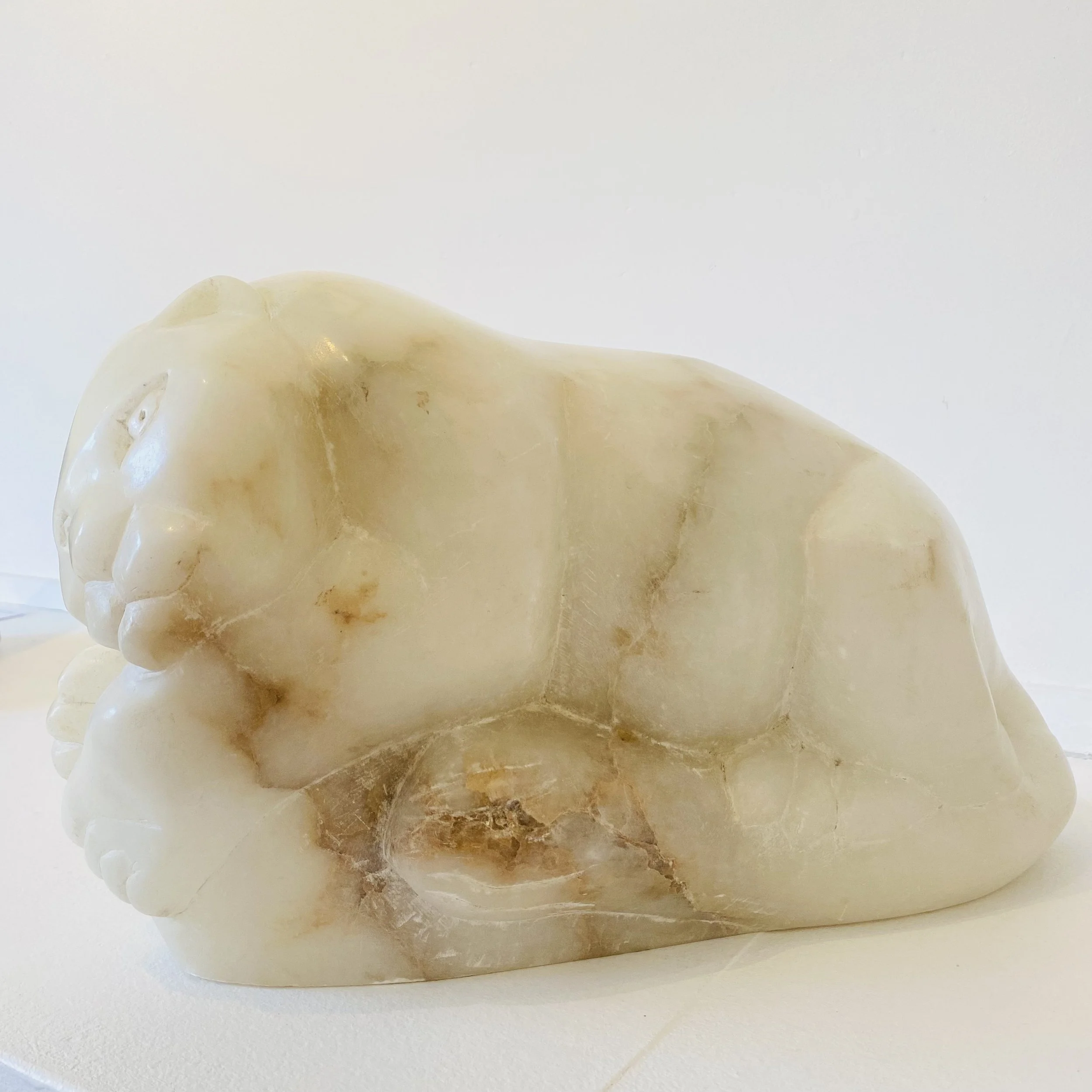 Snow Leopard on a Rock 
Italian Alabaster
£3500