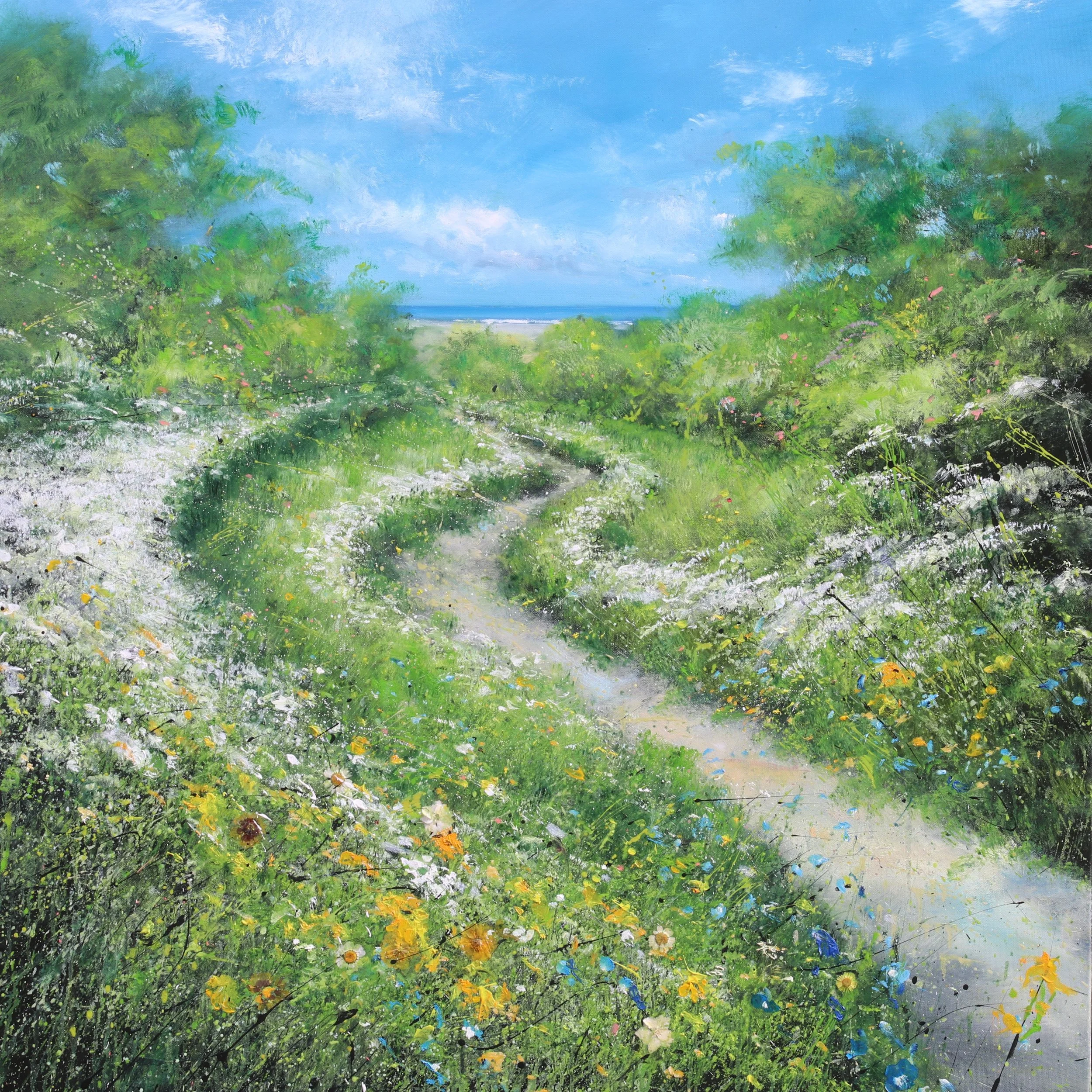'Secret Coastal Path' oil on canvas 105cm x 105cm framed £1,895.00