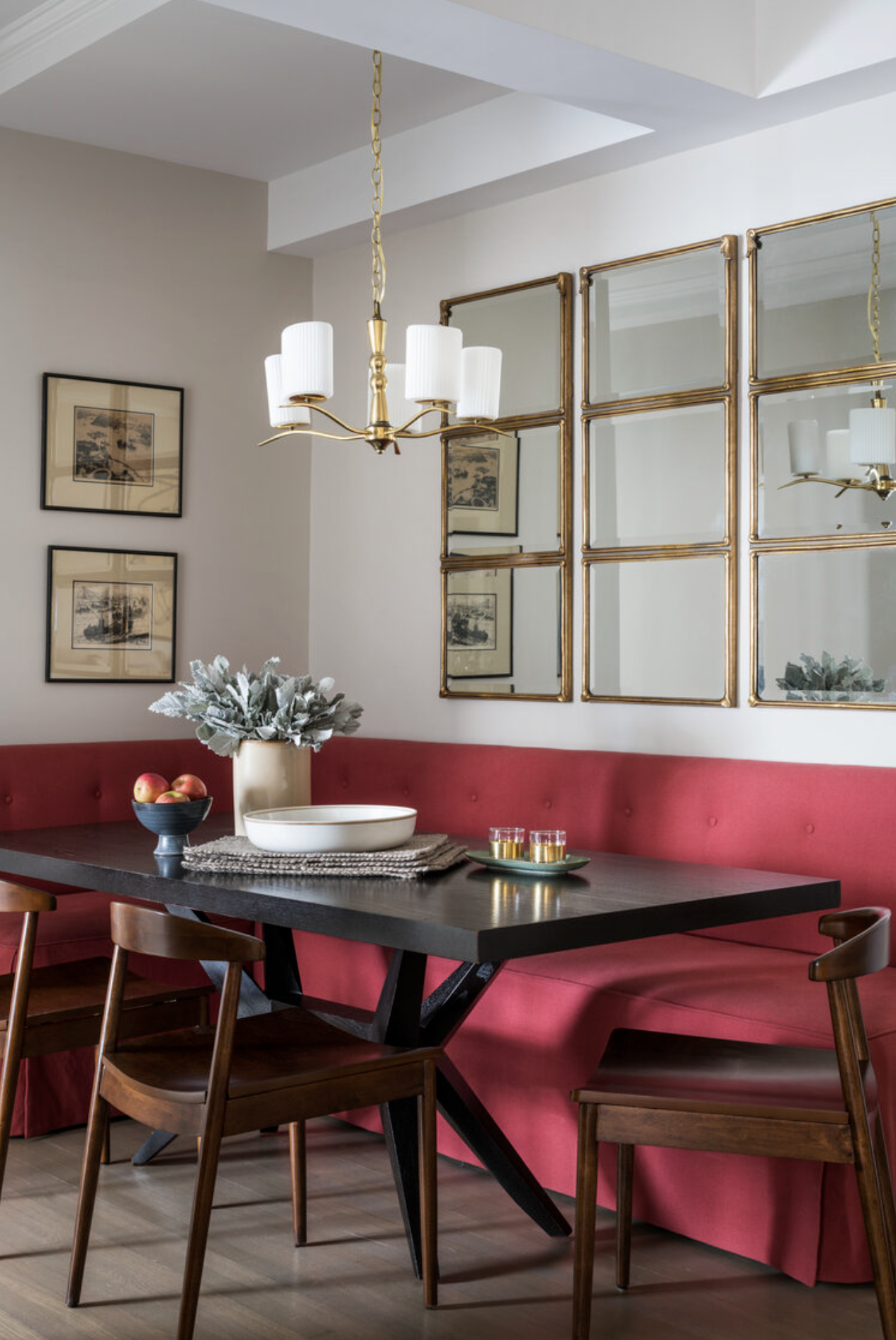 kitchen banquette mirrors etc. 