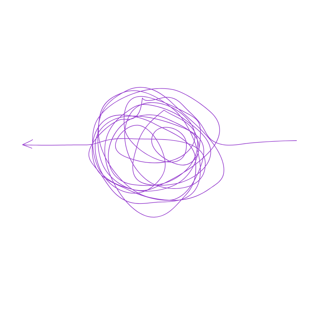 Purple daisy-shaped pattern on black background, with a single purple line forming a circular design.