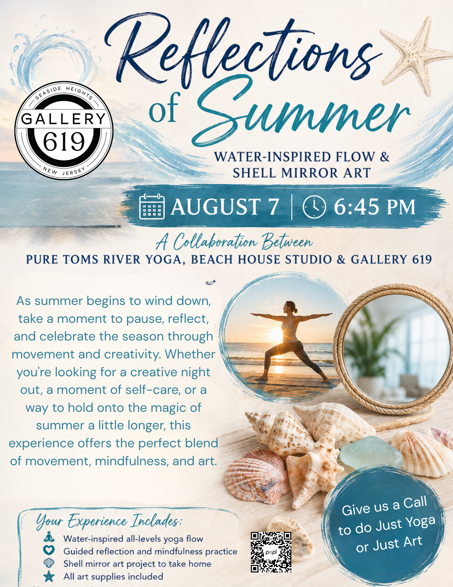 Reflections of Summer: Water Inspired Yoga Flow + Shell Mirror Craft