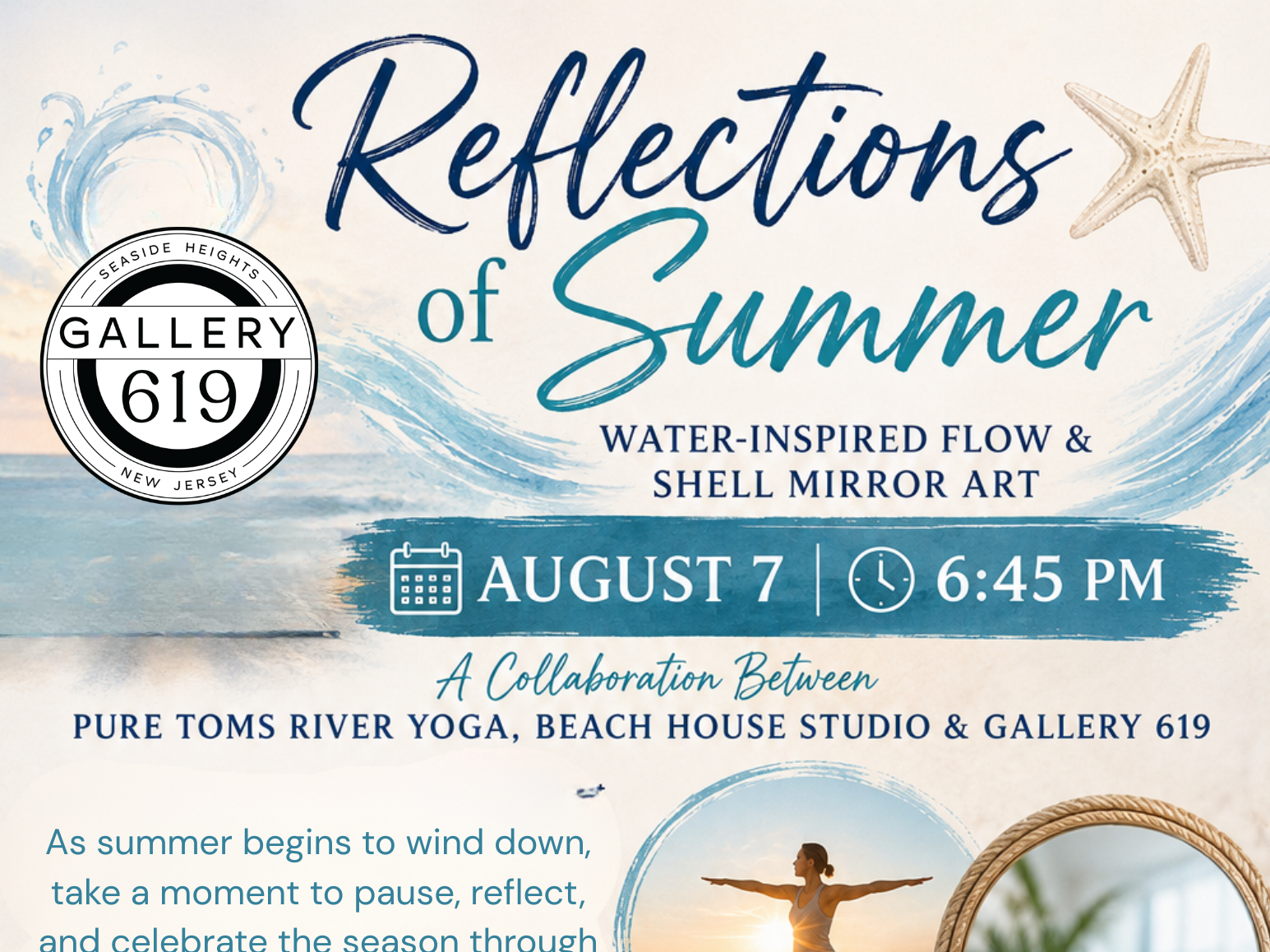 Reflections of Summer: Water Inspired Yoga Flow + Shell Mirror Craft