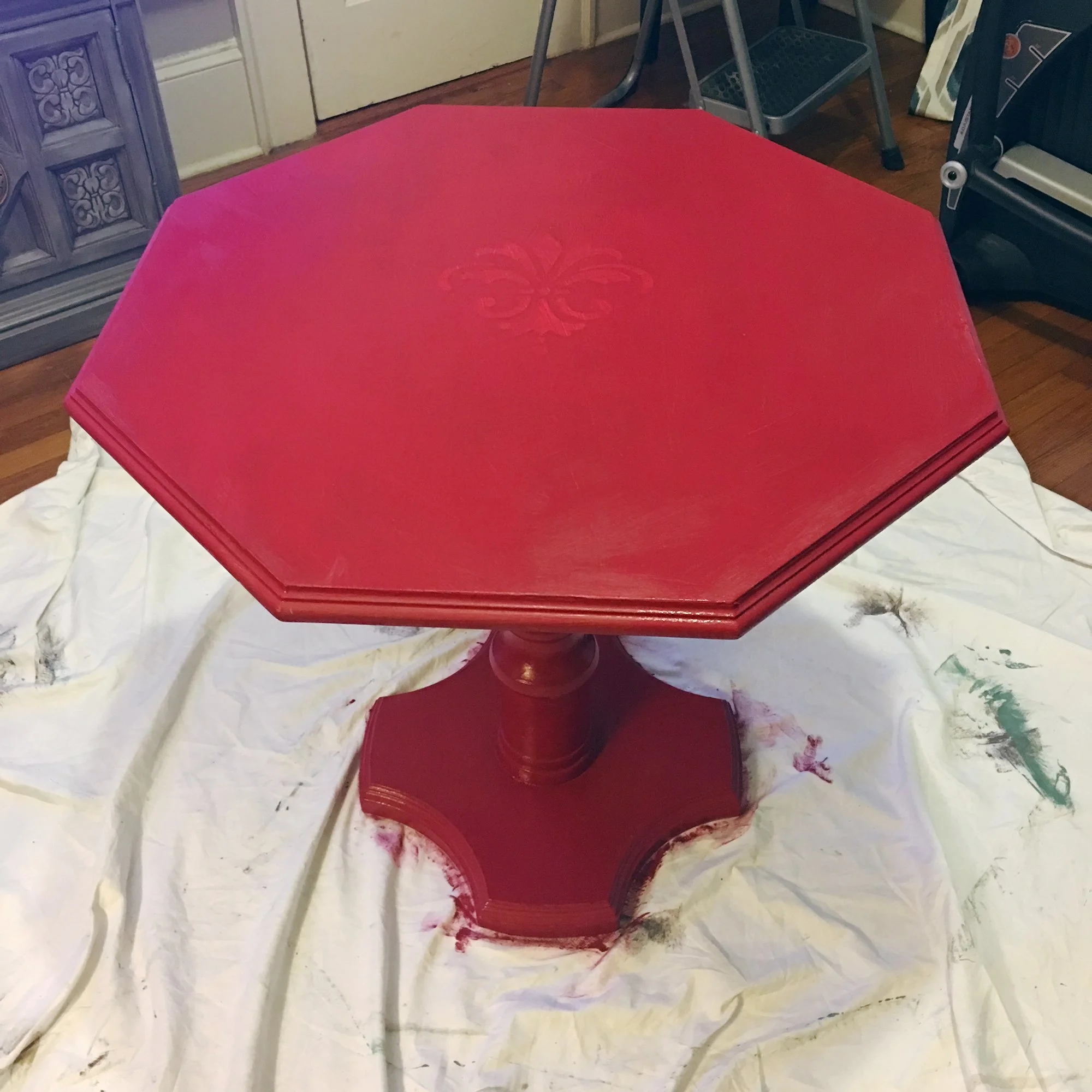 CREATING AGE AND TEXTURE ON A TABLE USING DARK WAX ON FURNITURE — A