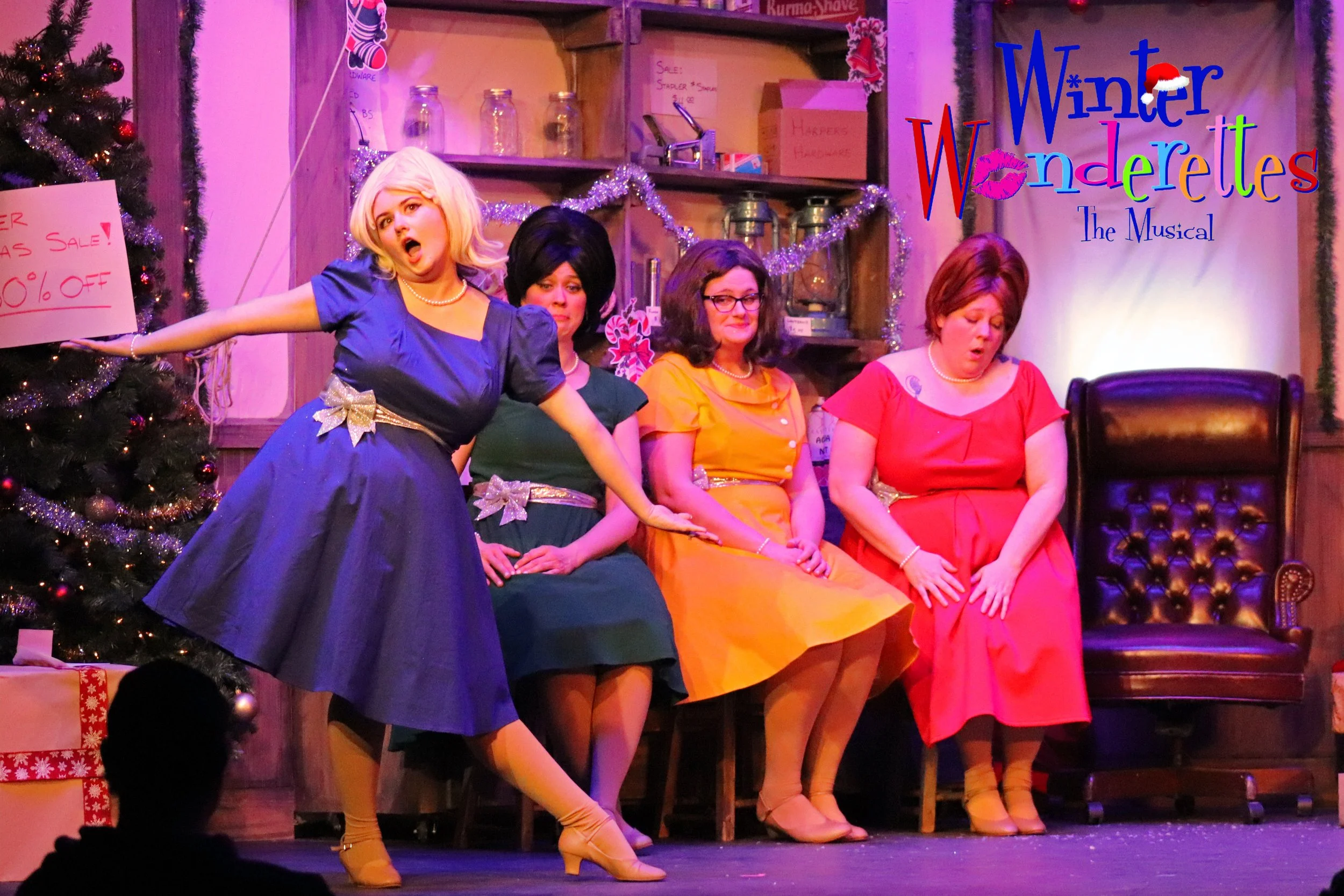 "I have so many Christmas memories!"
+++
Winter Wonderettes
Directed & Designed By Nate Plummer
Choreography By Sarah Stehr
Costume Construction By: Cindy Fahser
Photos By: Frank Bartella
