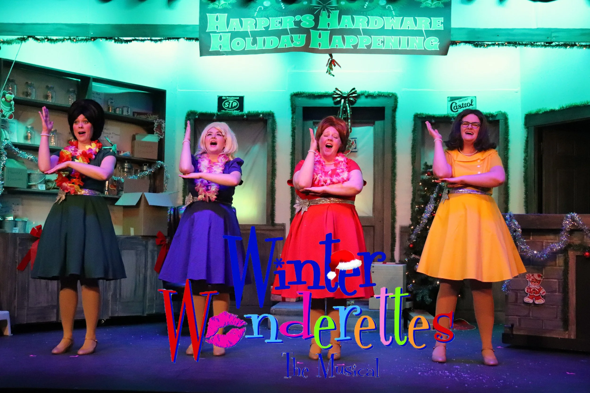 "Mele Kalikimaka"
+++
Winter Wonderettes
Directed & Designed By Nate Plummer
Choreography By Sarah Stehr
Costume Construction By: Cindy Fahser
Photos By: Frank Bartella