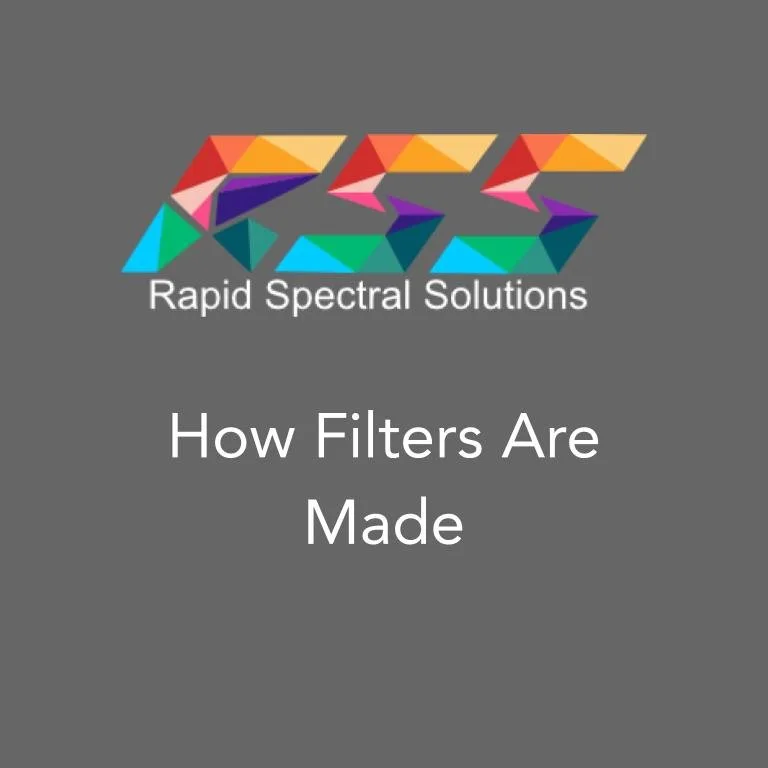 Logo for Rapid Spectral Solutions above the text "How Filters Are Made" on a gray background.