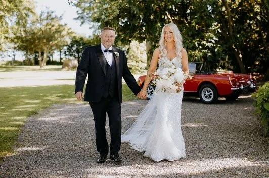 I photographed Victoria&rsquo;s sisters wedding 13 years ago, so to be invited to photograph her and Jonny&rsquo;s (and Willow&rsquo;s!) wedding all these years later was so sweet. Ballymagarvey Village showed off, basking in the glorious weather and