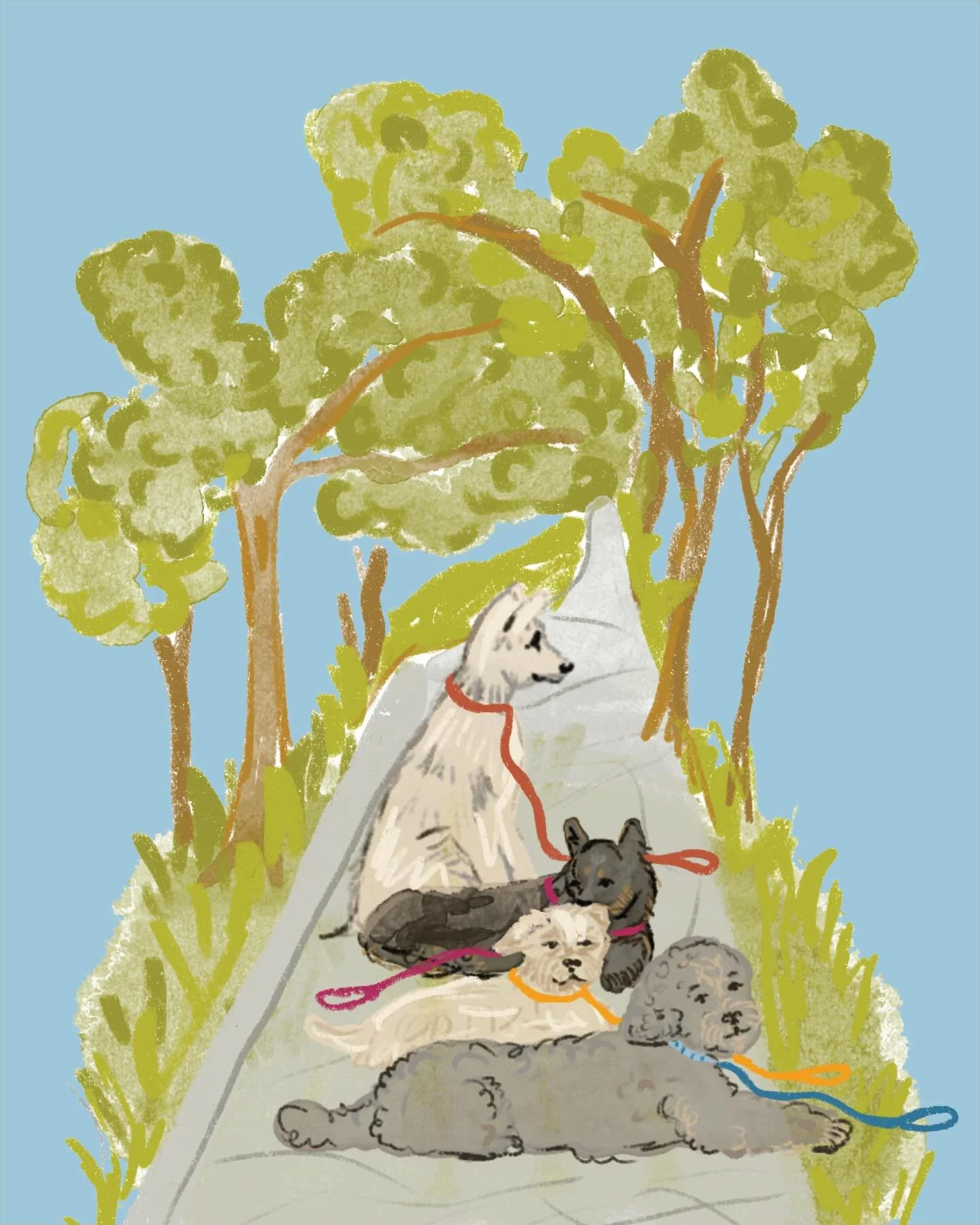 Illustration for a Mexico City wedding!
Iykyk Parque Espa&ntilde;a is a favorite spot 🥰