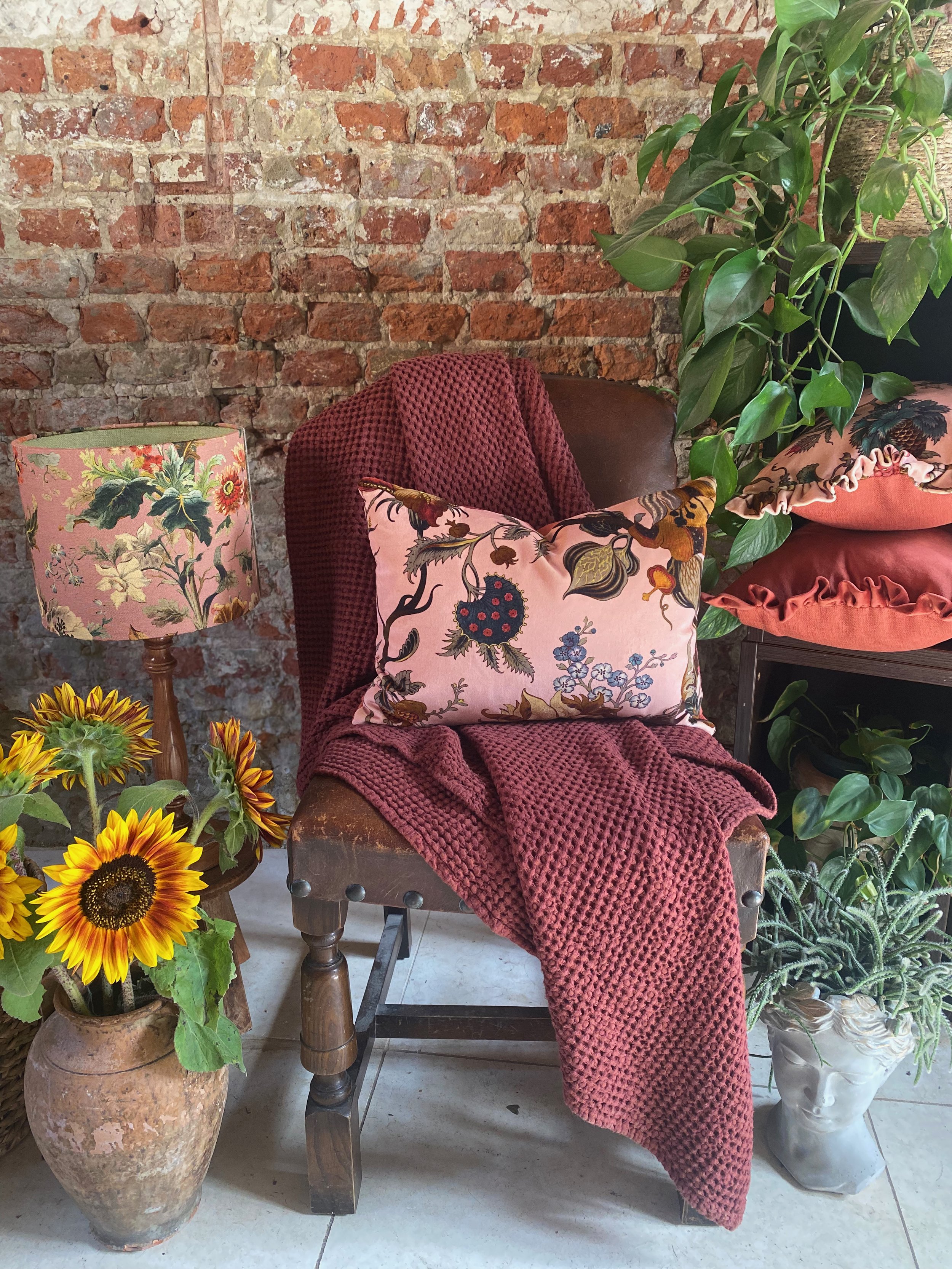 Tuscan Pink, Velvet Cushion