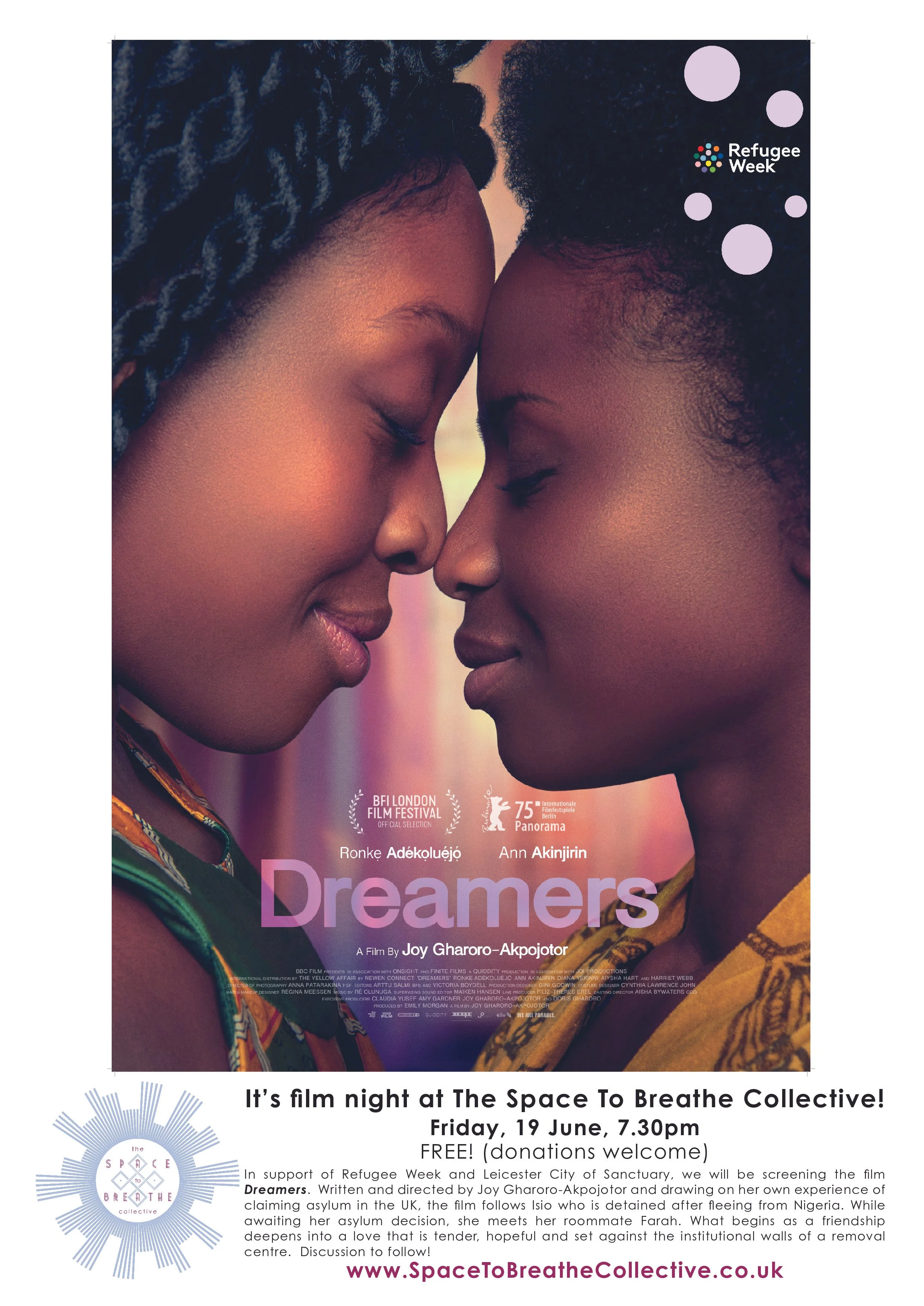 Friday 19th June Film Night - Refugee Week Film Night: Dreamers