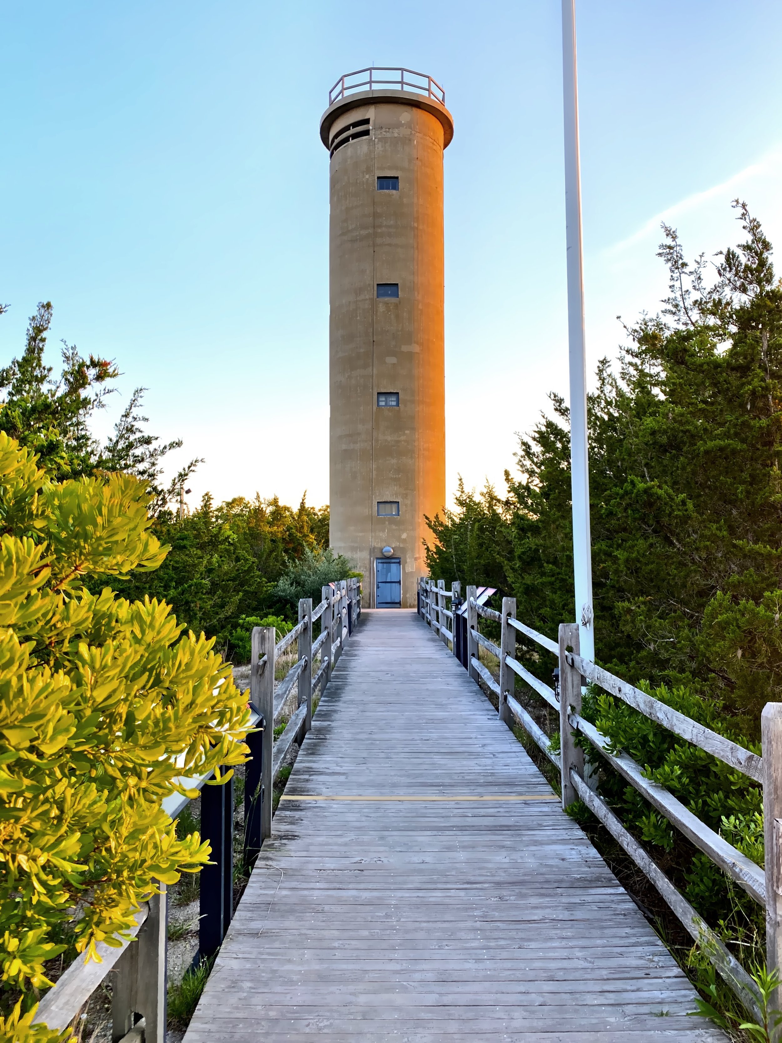  Completed in a few weeks, because of the fear of German attacks in 1942, this World War II Lookout Tower was built as part of the harbor defense system. 