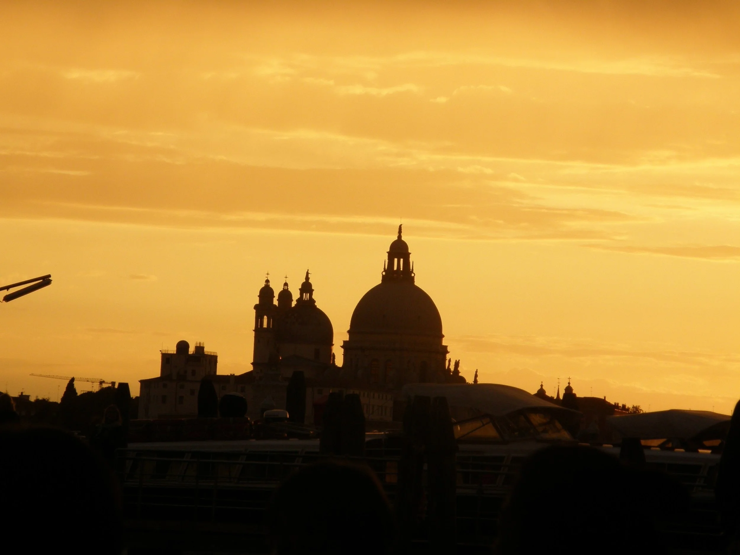  Church of Madonna della Statue with golden skies as a backdrop 