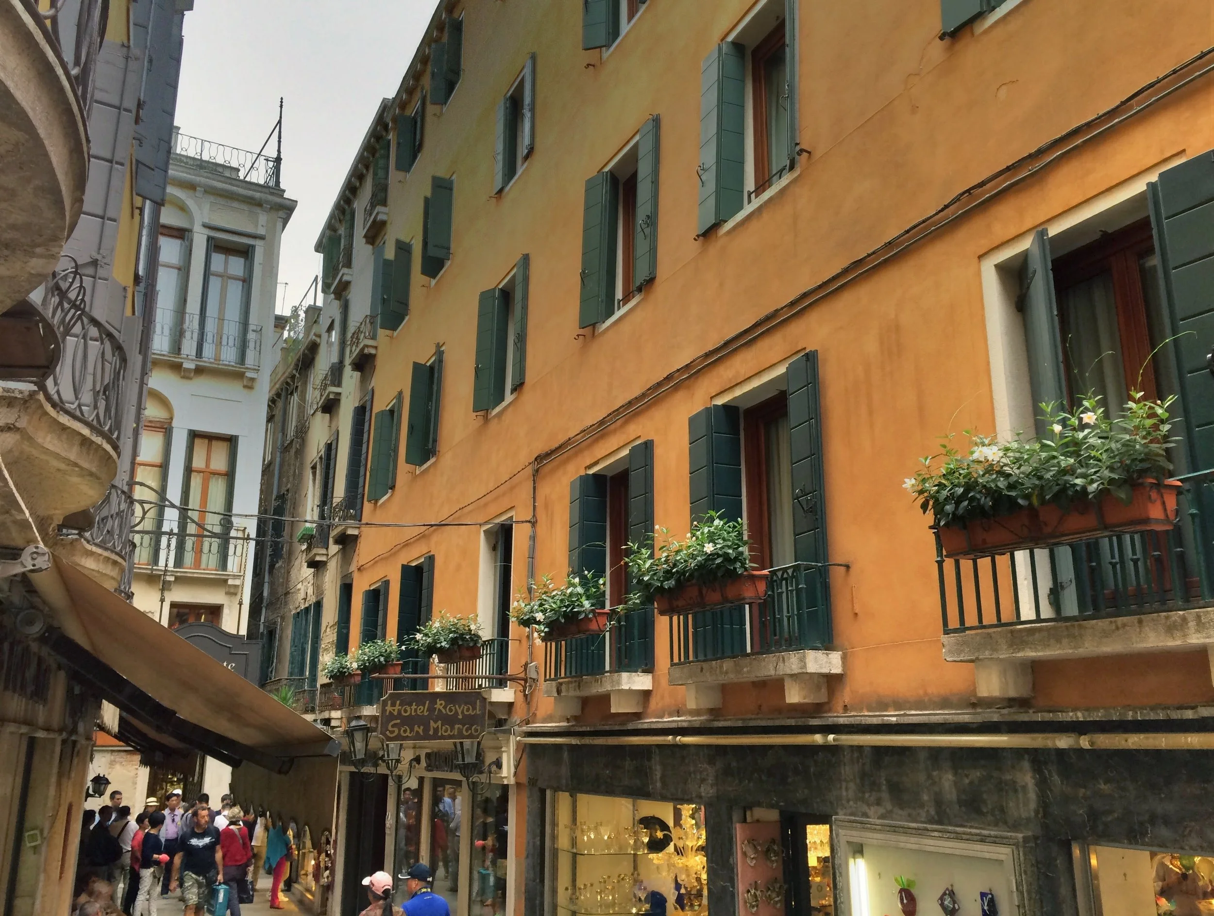  Narrow passageways lead to old world-style storefronts and residences. 