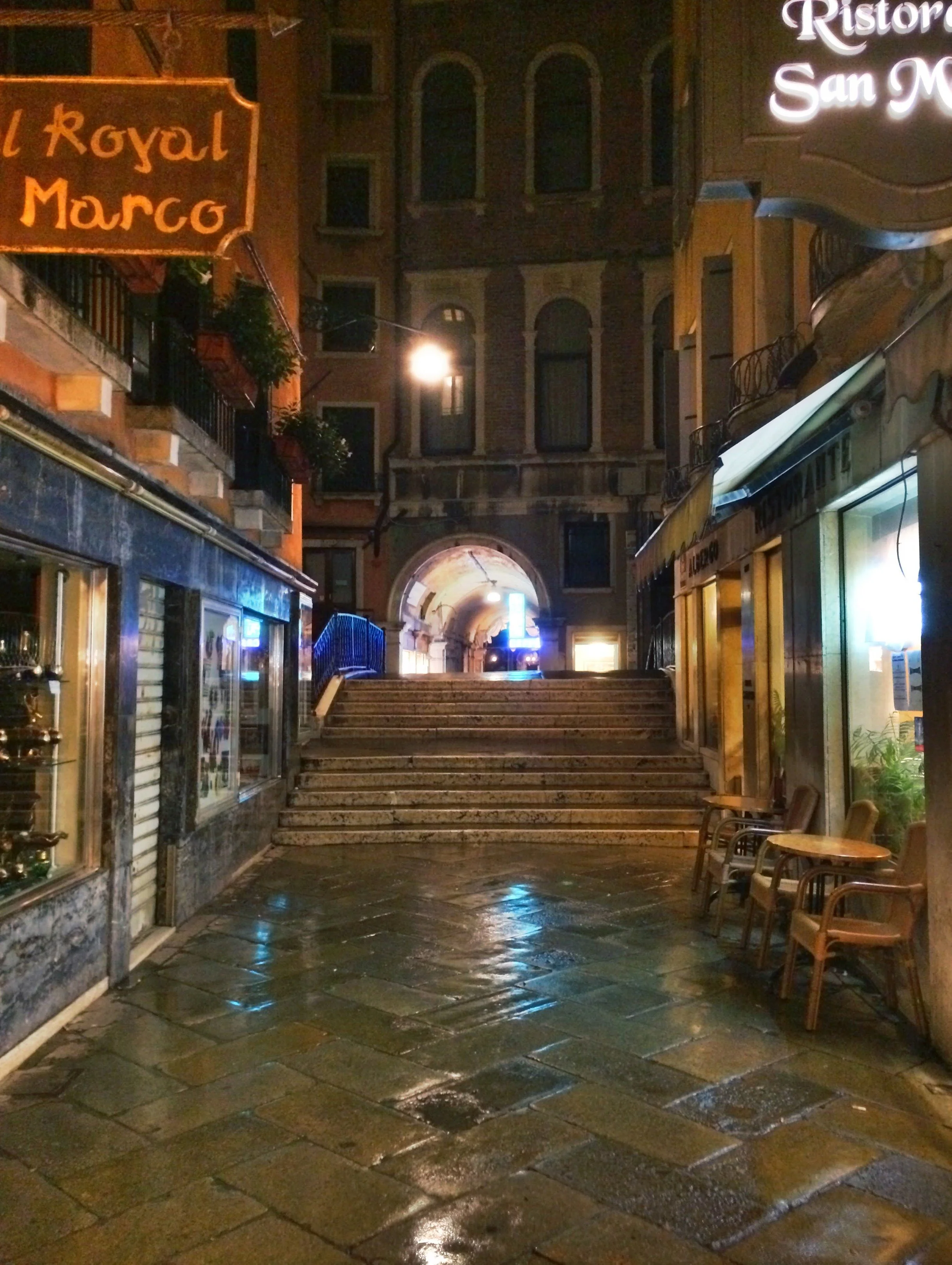  A rainy night just outside St Mark’s Square 