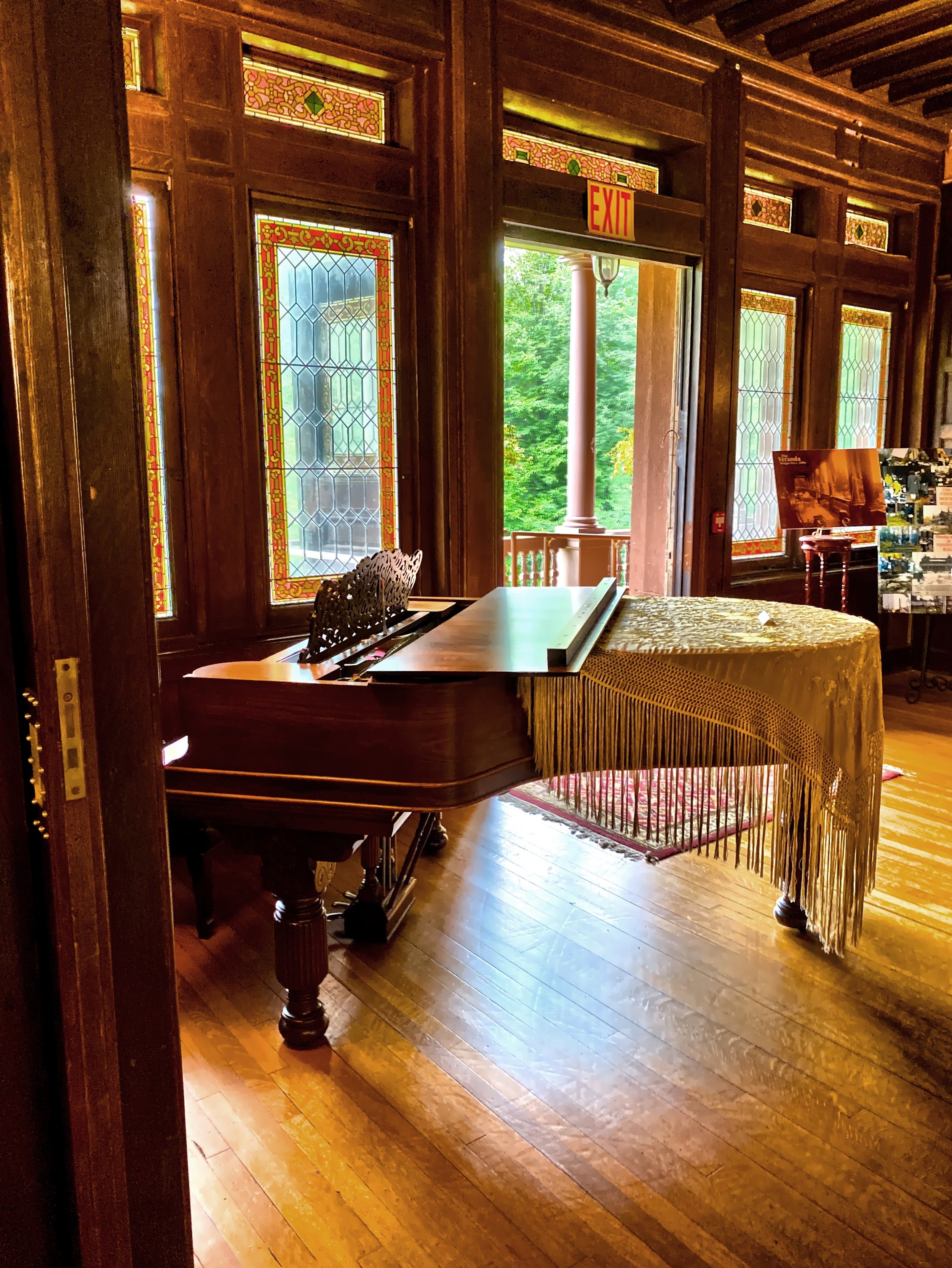  The Great Hall has a back door that leads to the wide back veranda. 