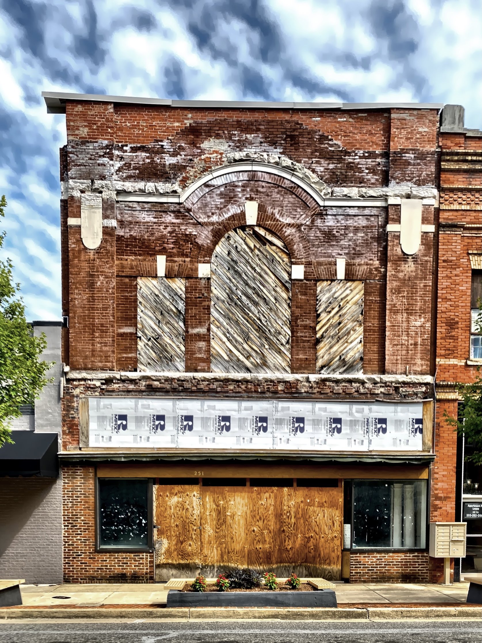  Pictured here is one of the  buildings on East Main Street in the midst of restoration and renovation when I visited. 