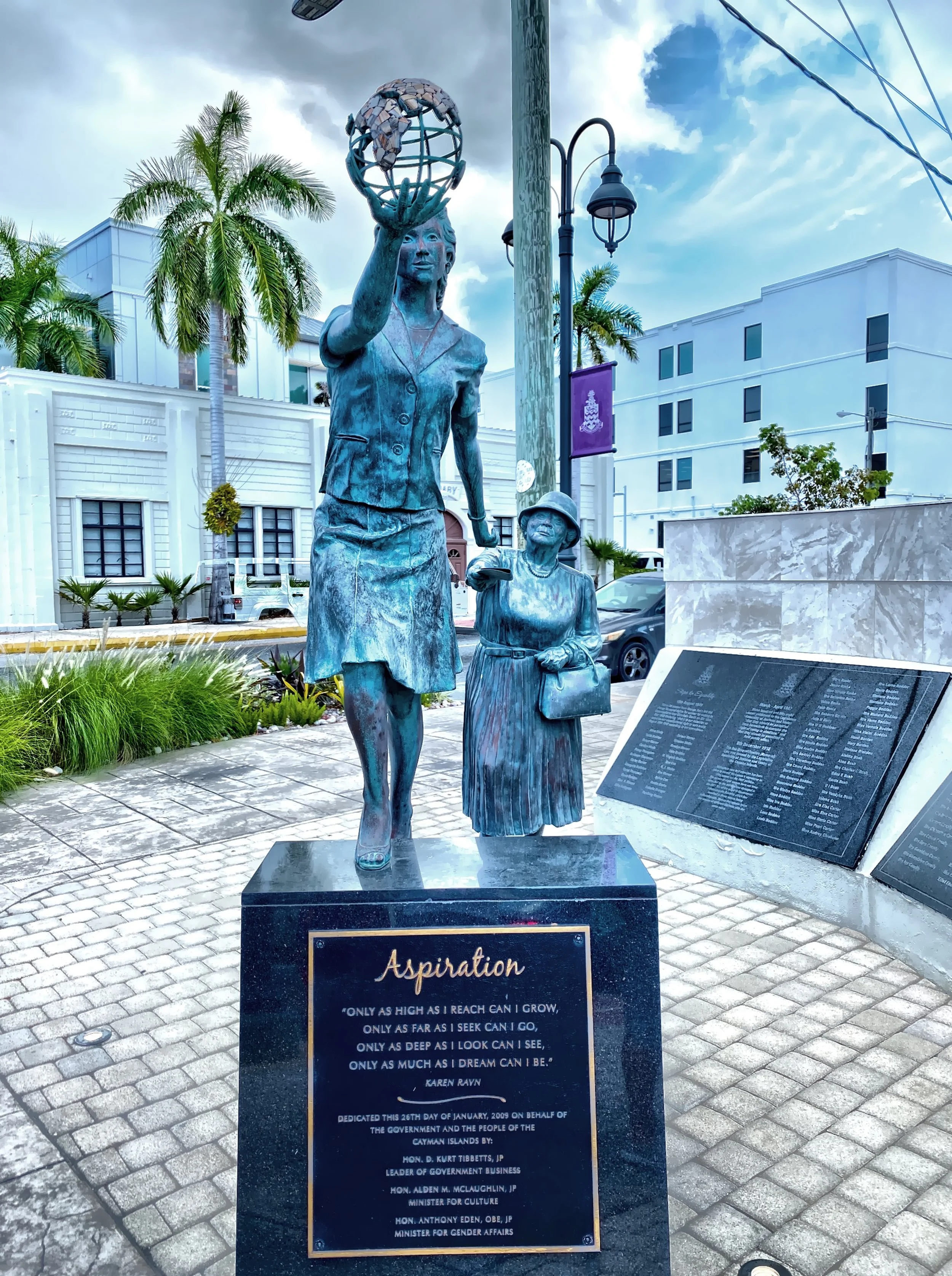  The sculpture titled “Aspiration” is displayed in Hero’s Square, Georgetown. 