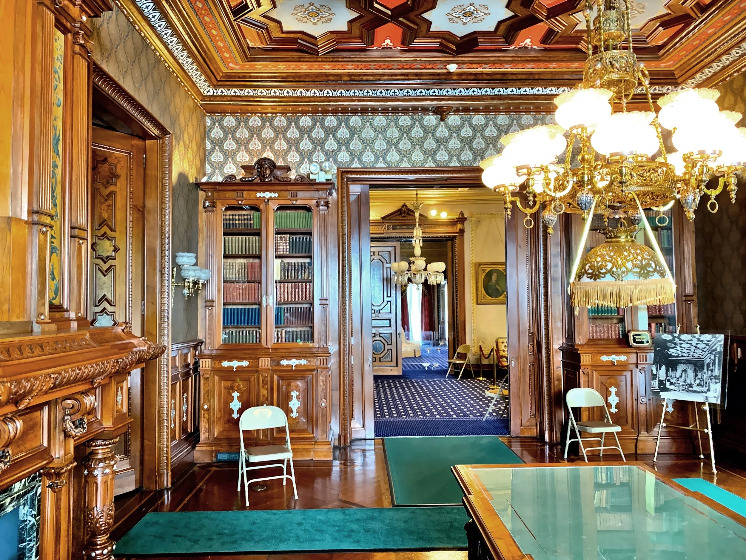  The Library with all its woodwork 
