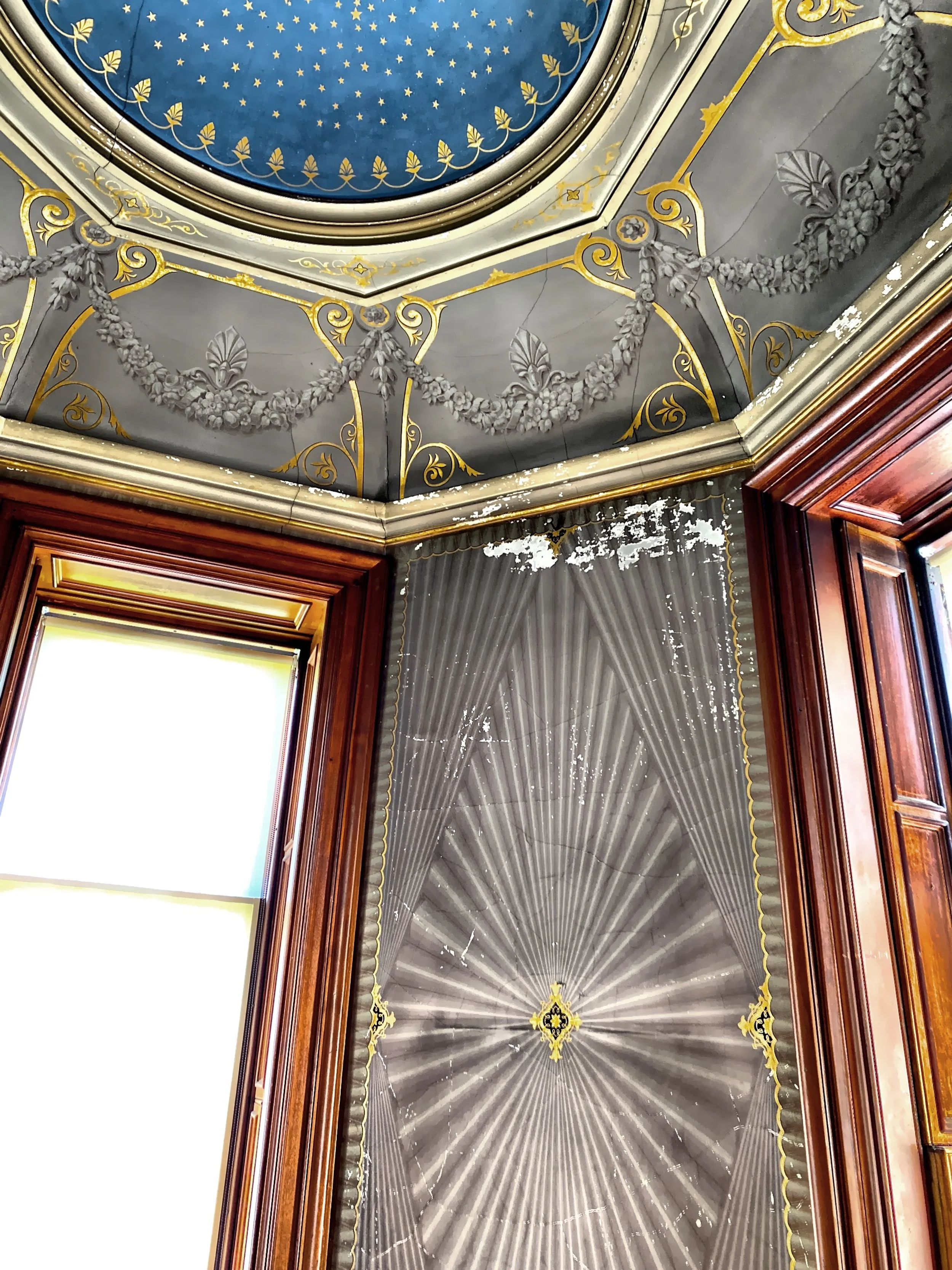  This is a view of the turreted “prayer room” which is on the second floor over the Card Room.  Do you think there is a correlation between the two? 