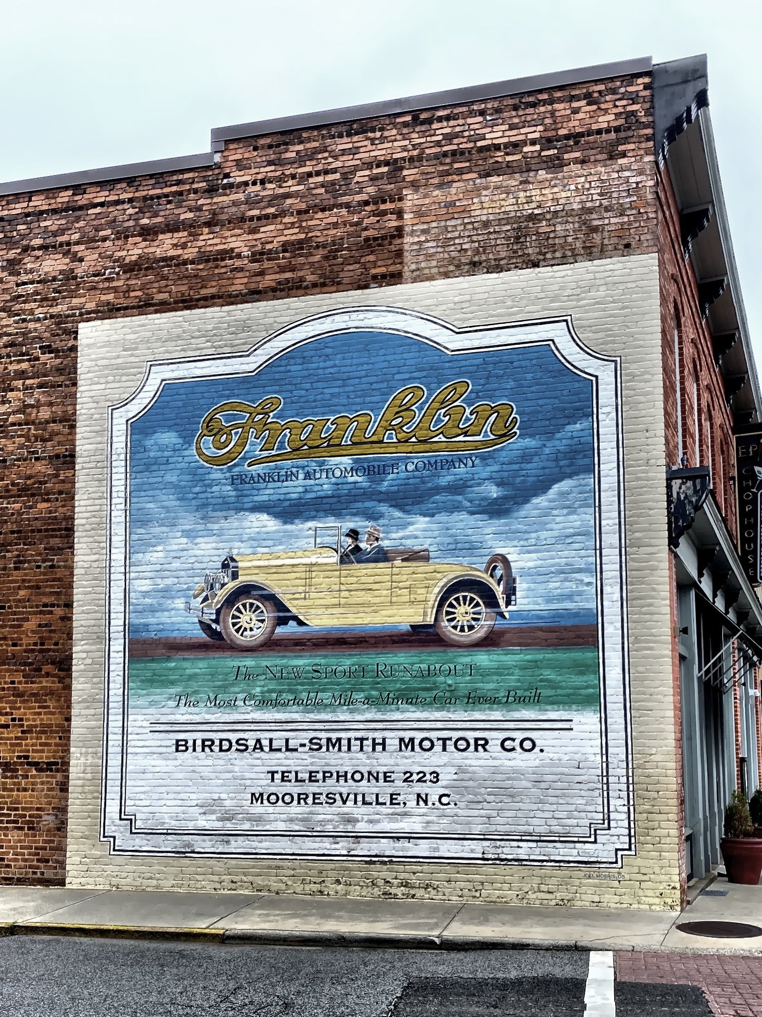  A vintage advertising mural for Franklin Automobile Company 