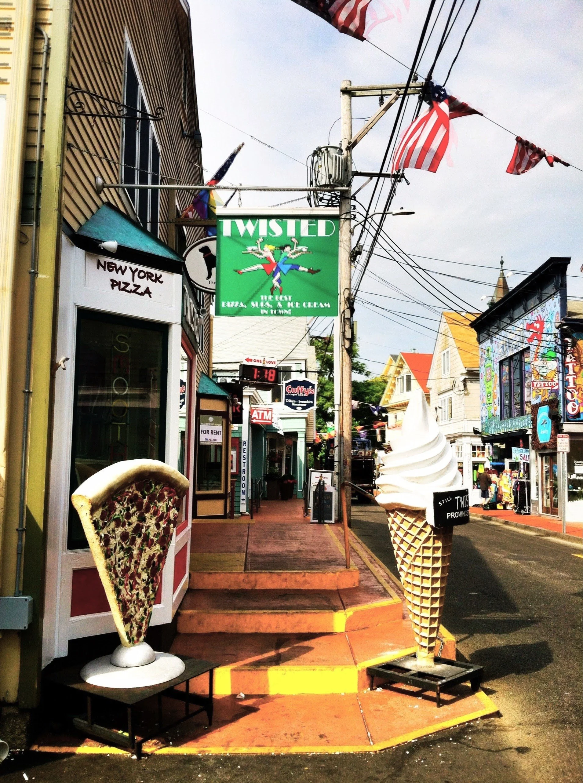  Colorful signs on Commercial Street, the main hub of activity in Provincetown. 