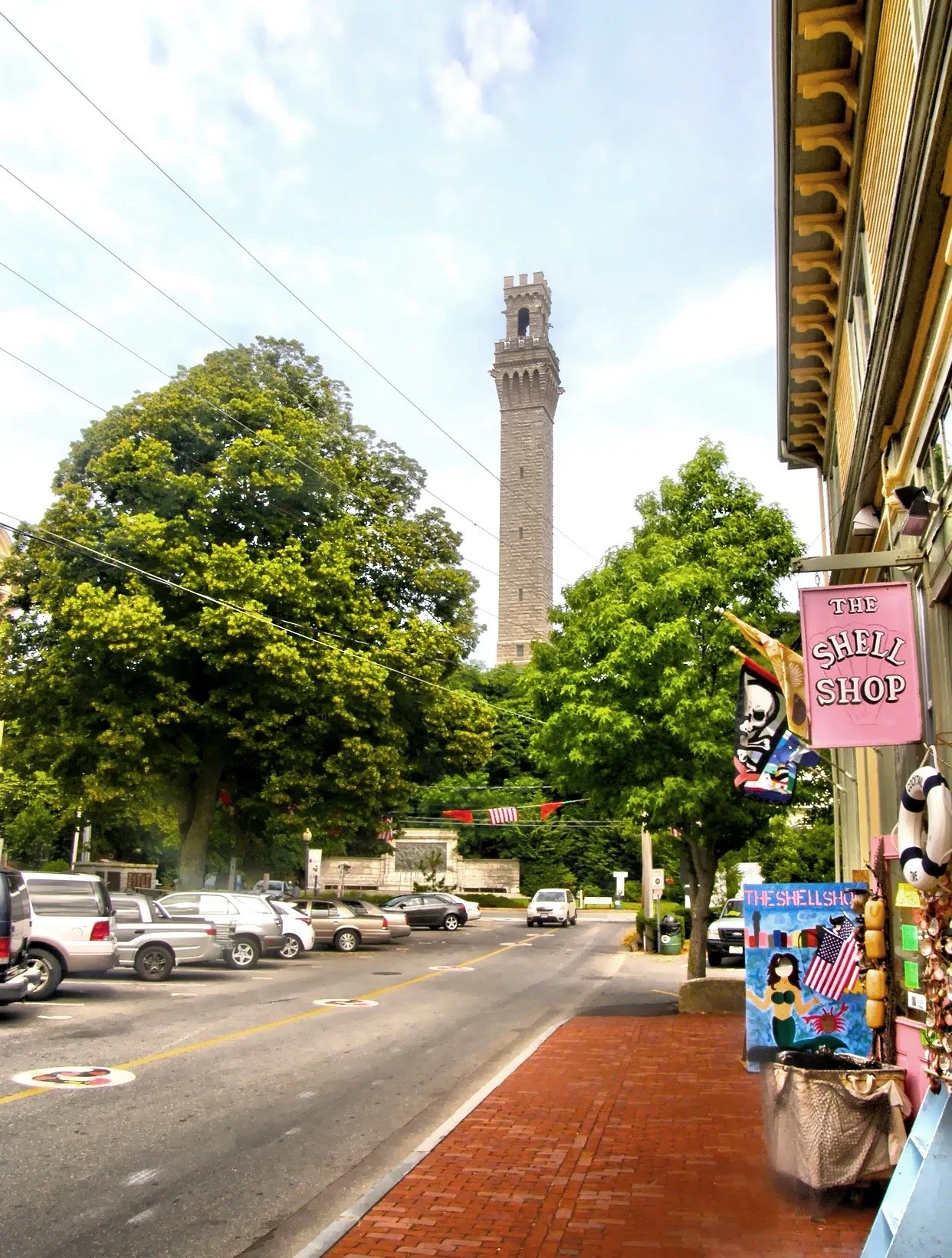  Looking down Commercial Street with the Pilgrim Monument in the background 