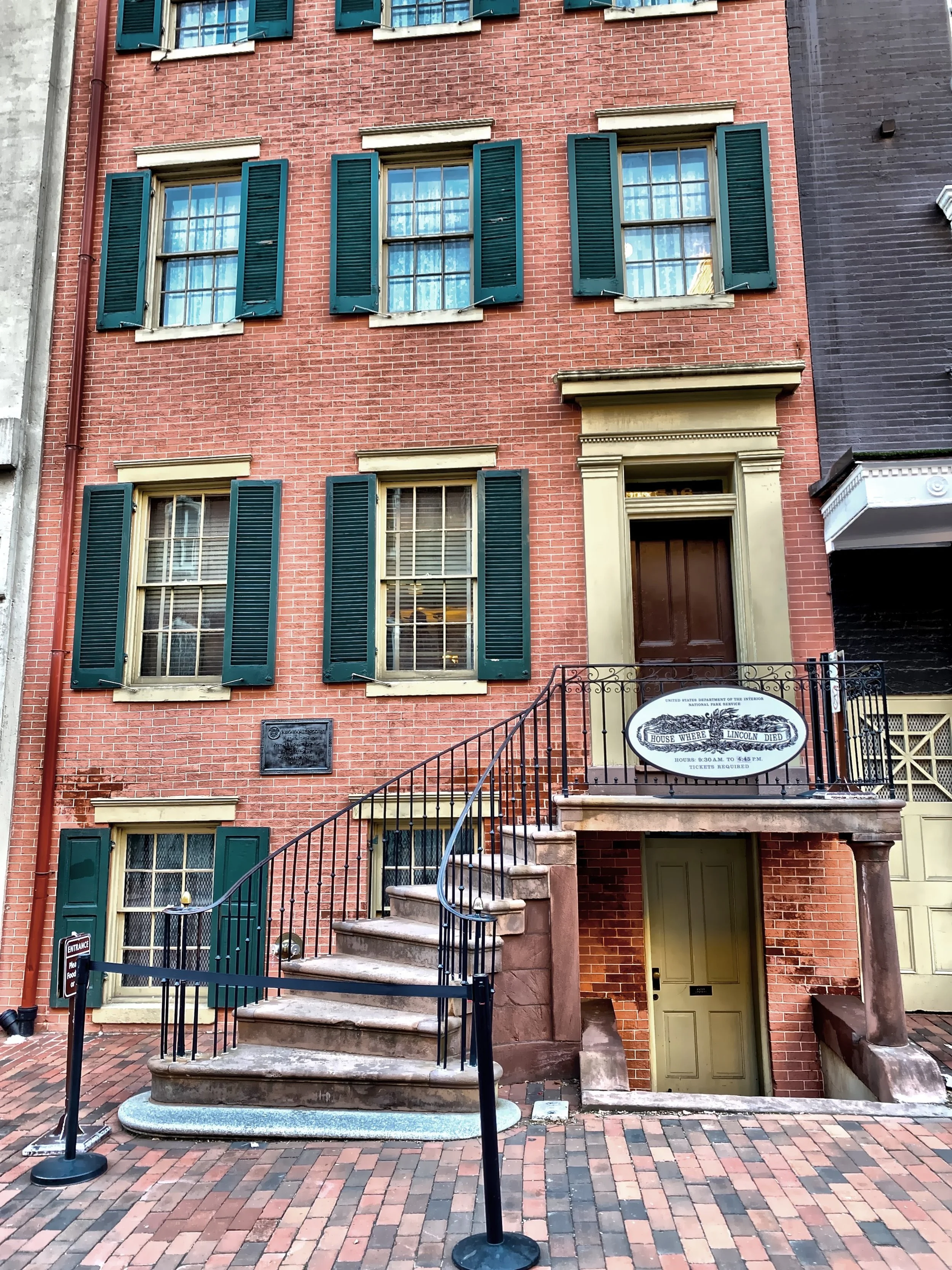  The Petersen House, where Abraham Lincoln died after being shot across the street at the Fords Theater   