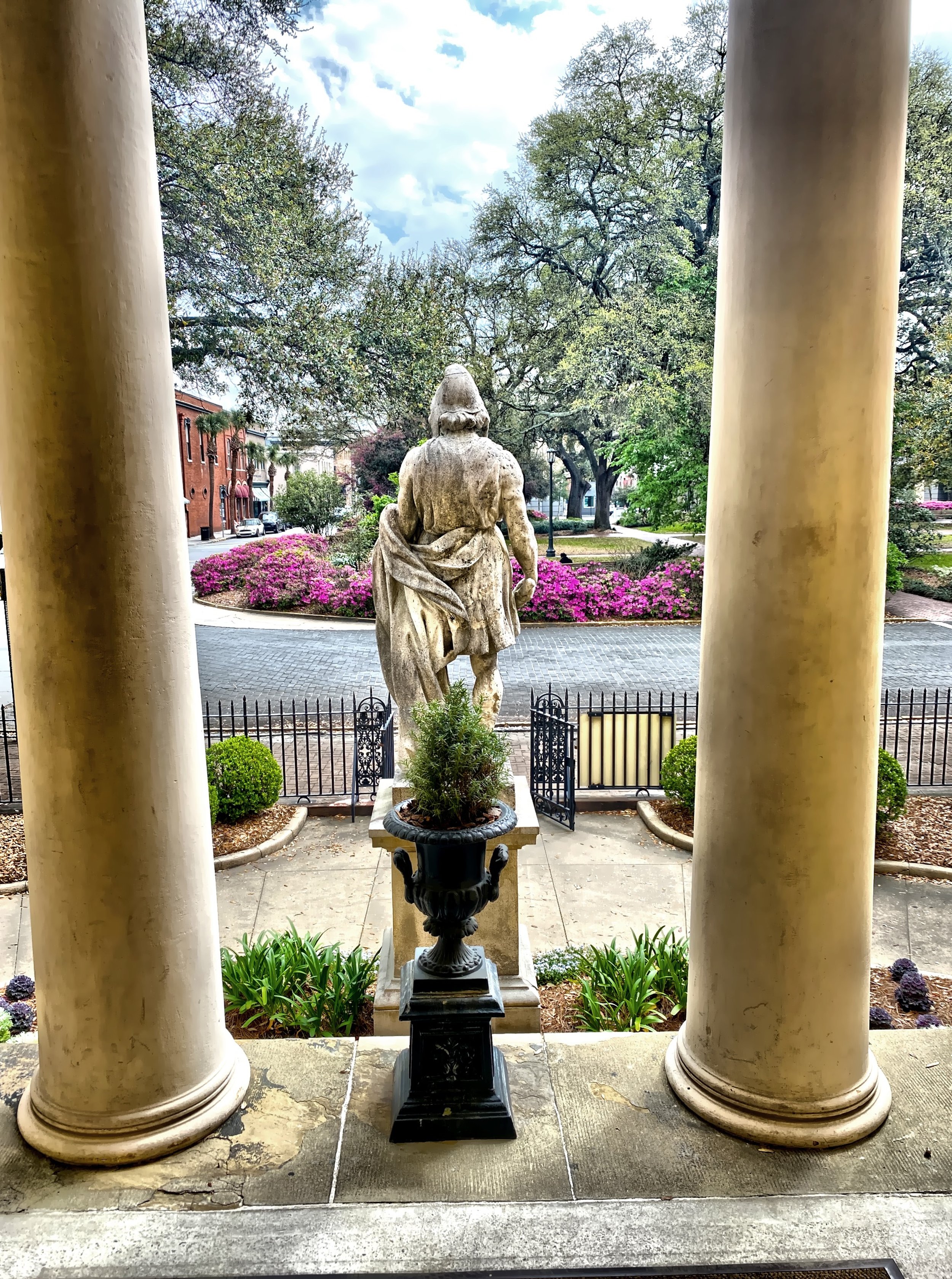 Looking out the museum’s front entrance 