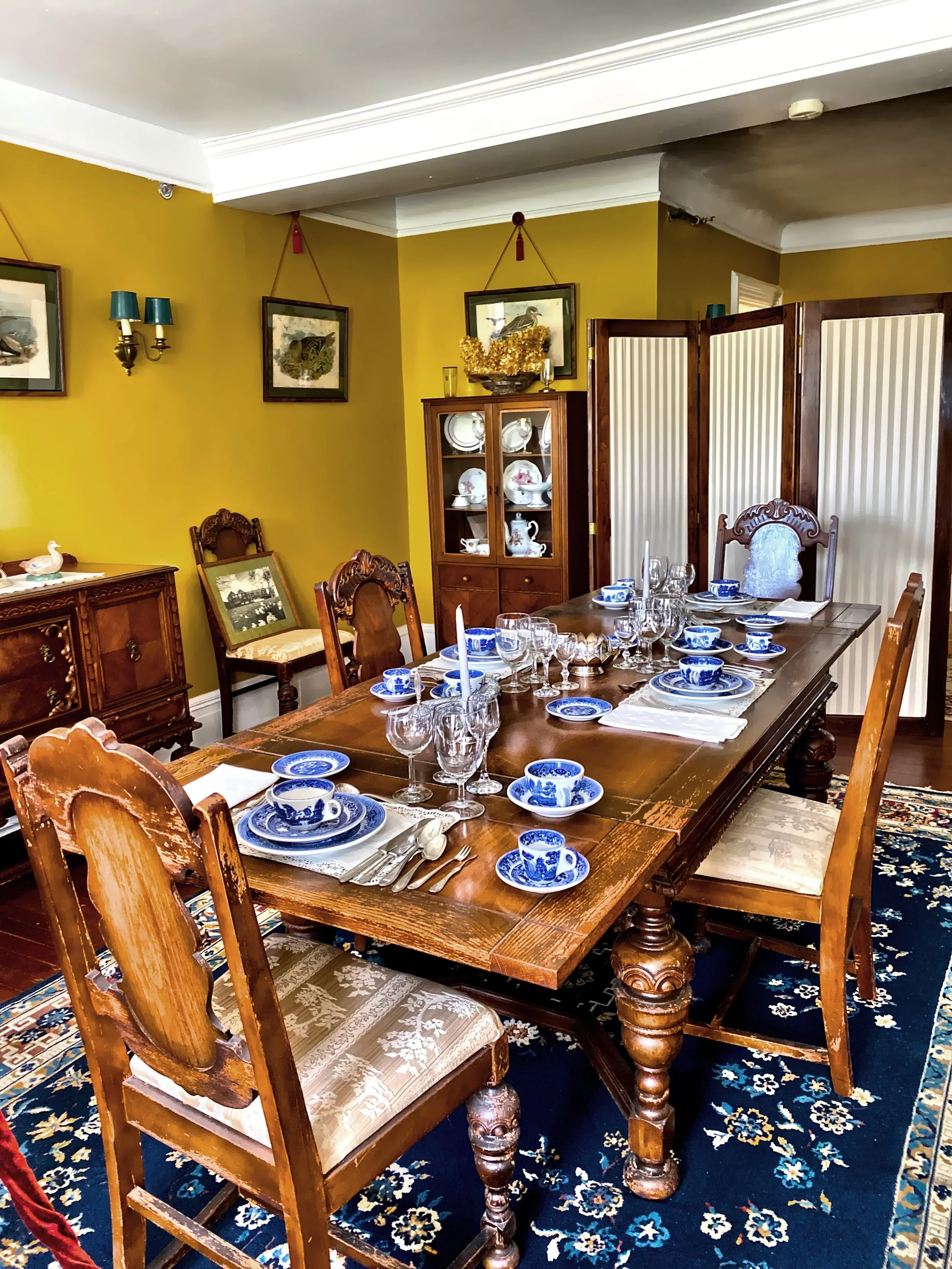  The Ladies’ dining room (an 1889 addition) has original silverware 