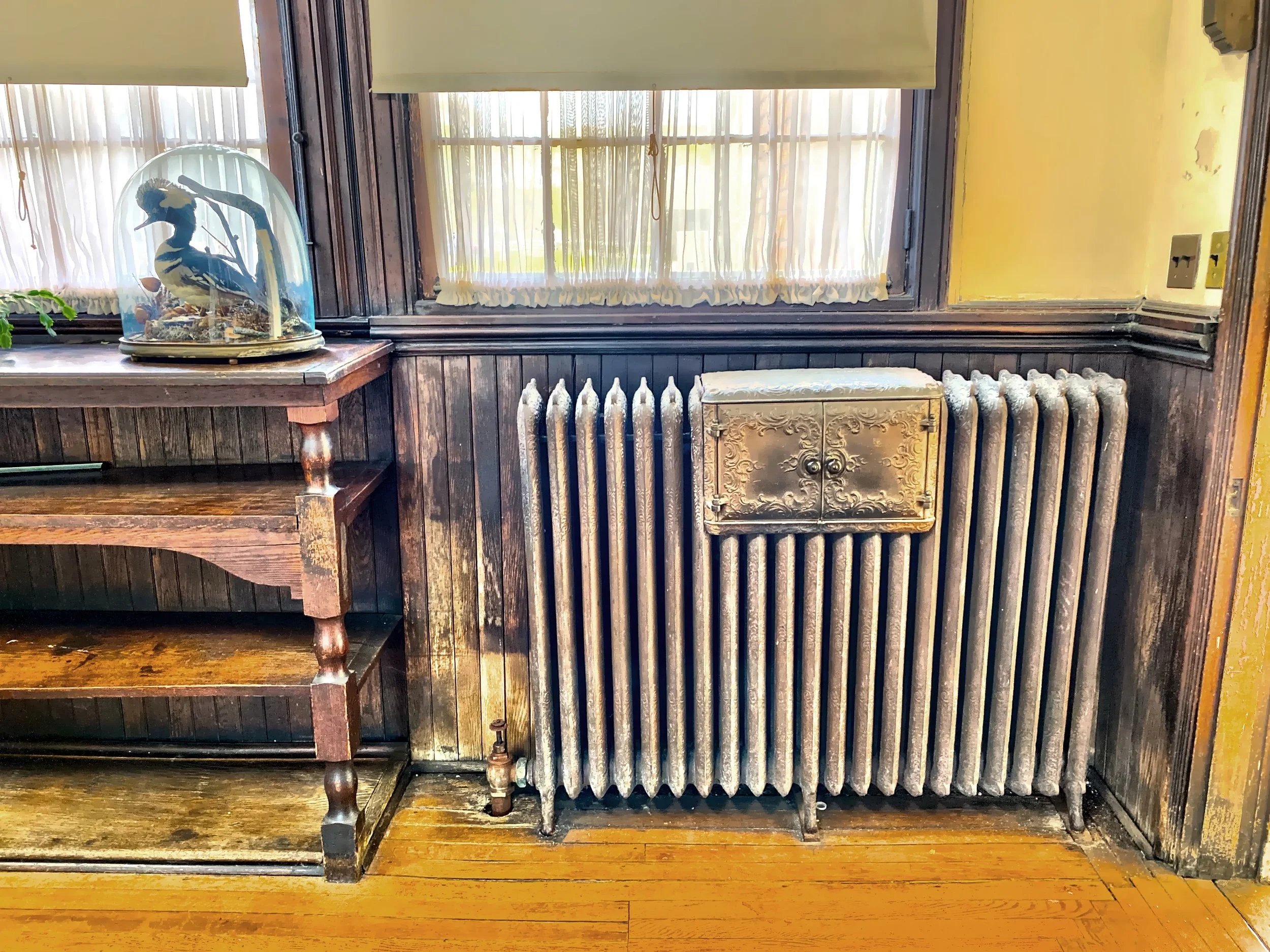  A food warmer concealed inside the radiator. 